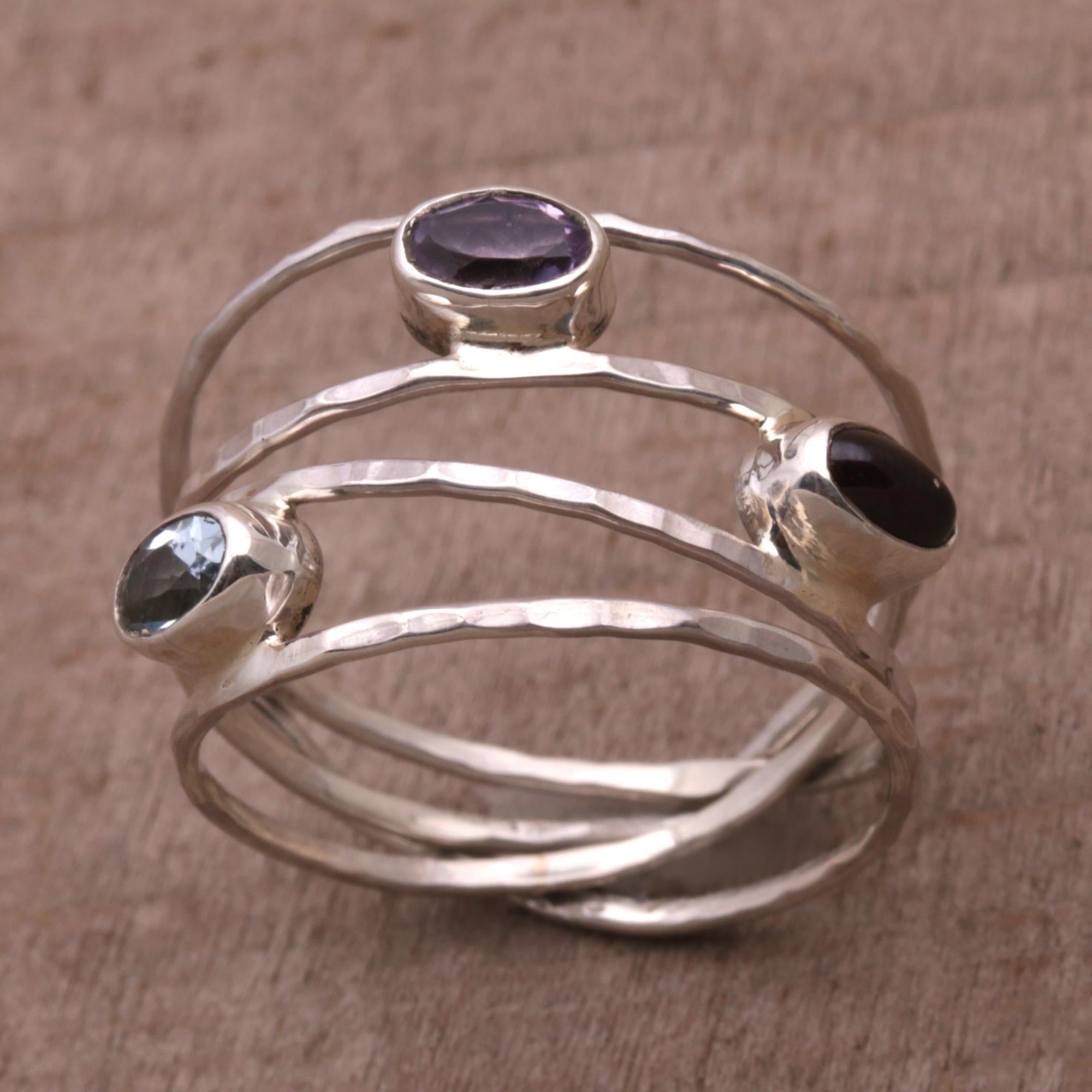 Eternal Majesty Amethyst Sterling Silver Ring - Premium Handmade Jewelry