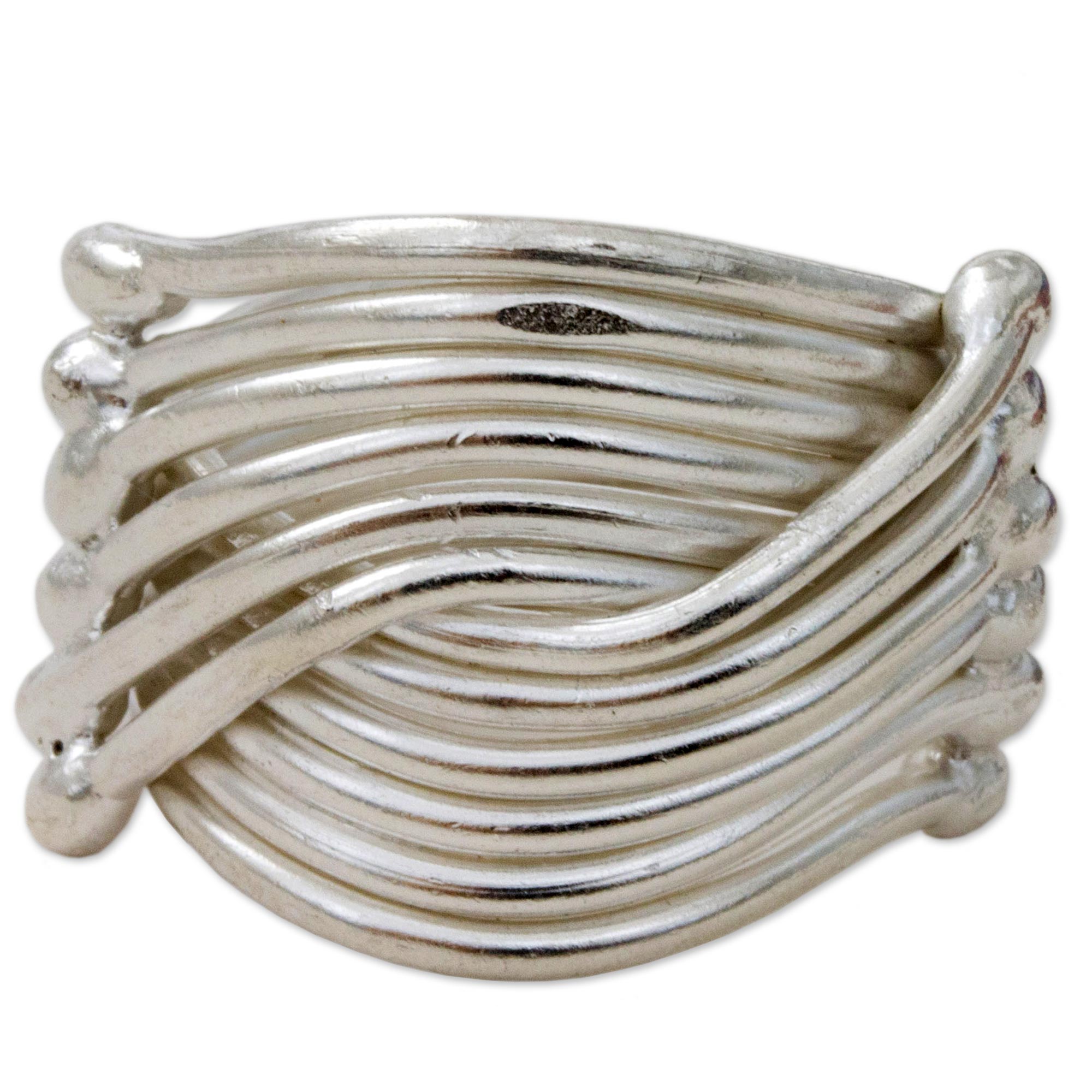 Premium Silver Hug High Polish Karen Ring - Handcrafted Sterling Silver Jewelry