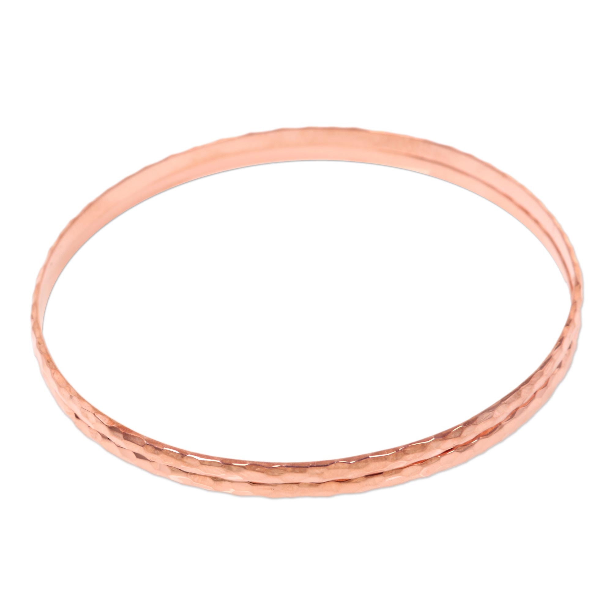 Premium Rose Gold Mosaic Bangles - Handcrafted Sterling Silver Bracelets (Pair)