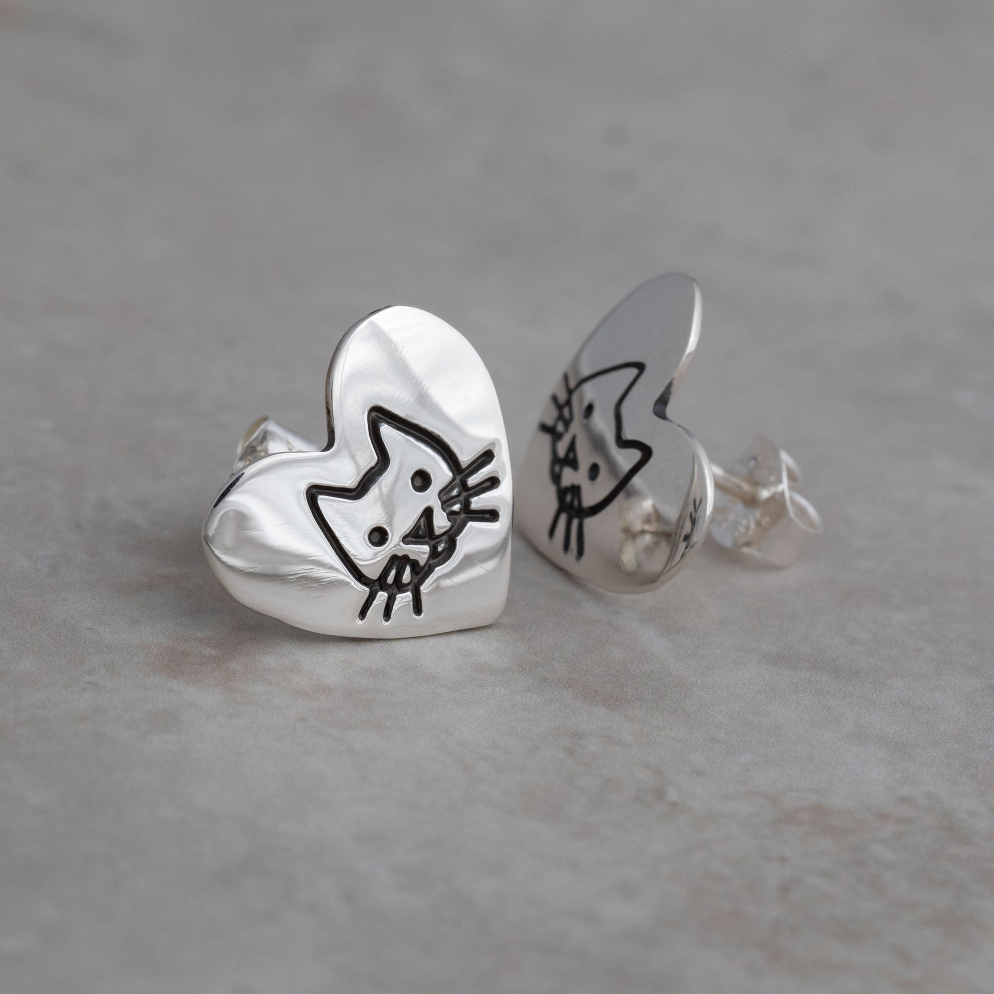 Premium Sterling Silver Heart Post Earrings - Handmade Fair-Trade Jewelry