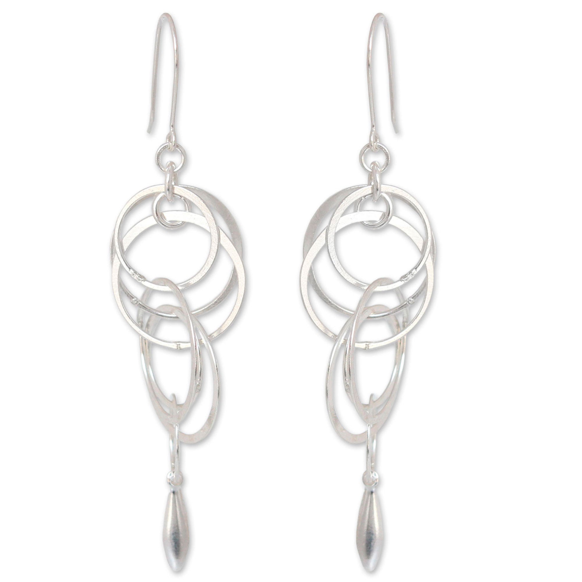 Premium Sterling Silver Dangle Earrings - Elegant Handcrafted Design