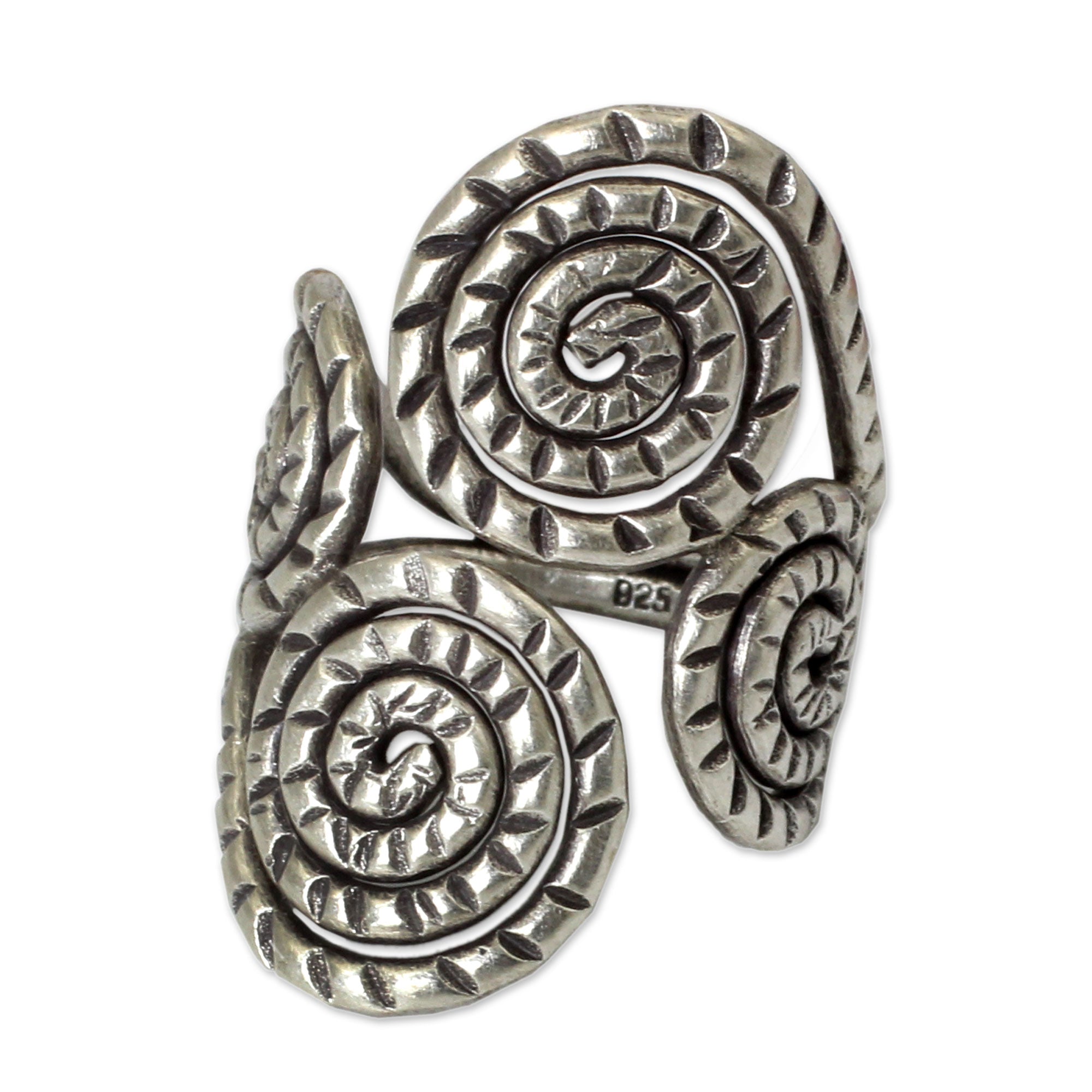 Premium Fair Trade Spiral Sterling Silver Wrap Ring - Hill Tribe Inspired