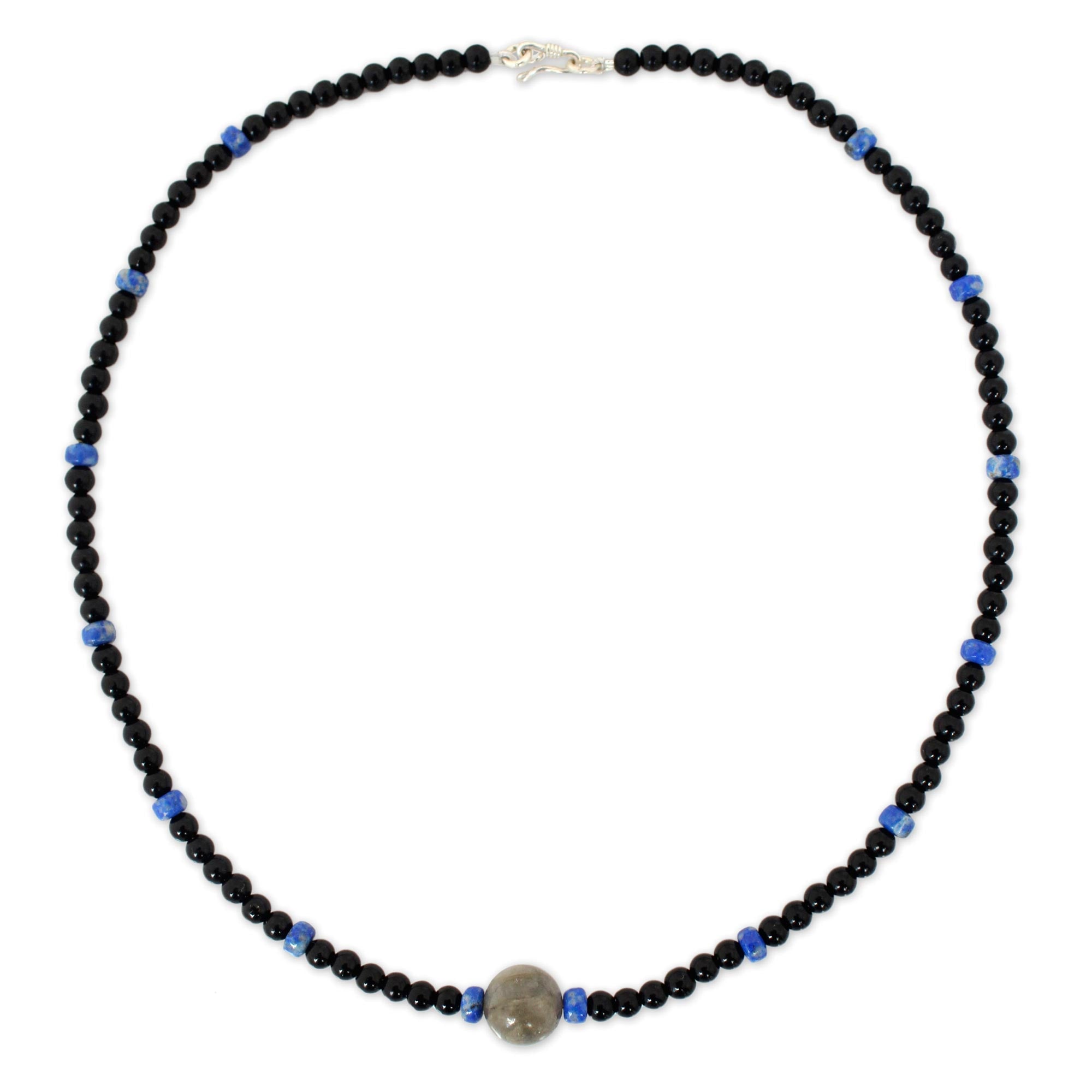 Neptune's Queen Premium Multi-Gem Onyx & Silver Necklace