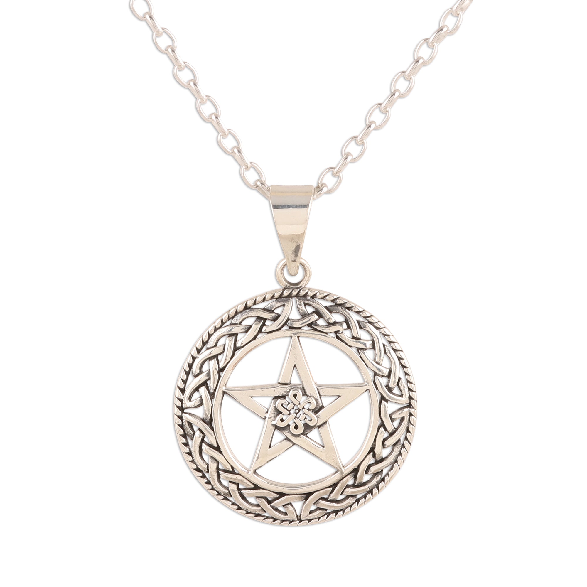 Premium Celtic Star Pendant Necklace - Handcrafted Sterling Silver Jewelry from India