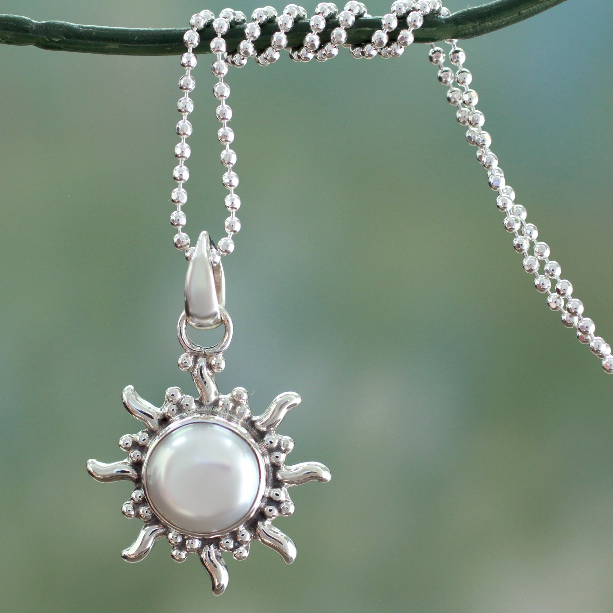 Premium Quiet Sun Pearl Sterling Silver Necklace