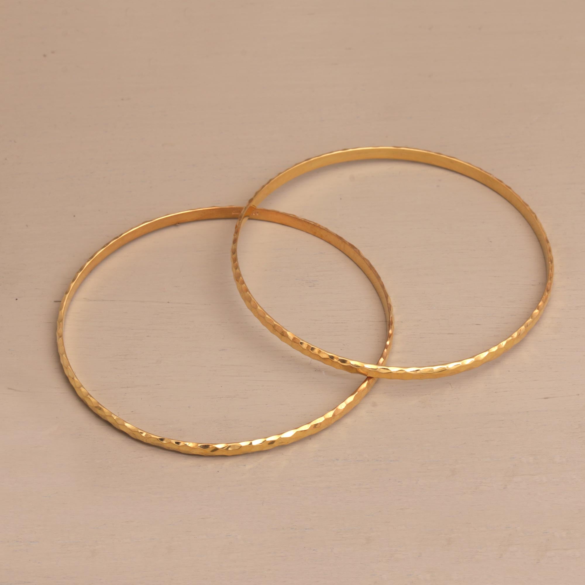 Premium Slim Radiant Shine 18K Gold Plated Half Hoop Bracelets - Handcrafted in Bali