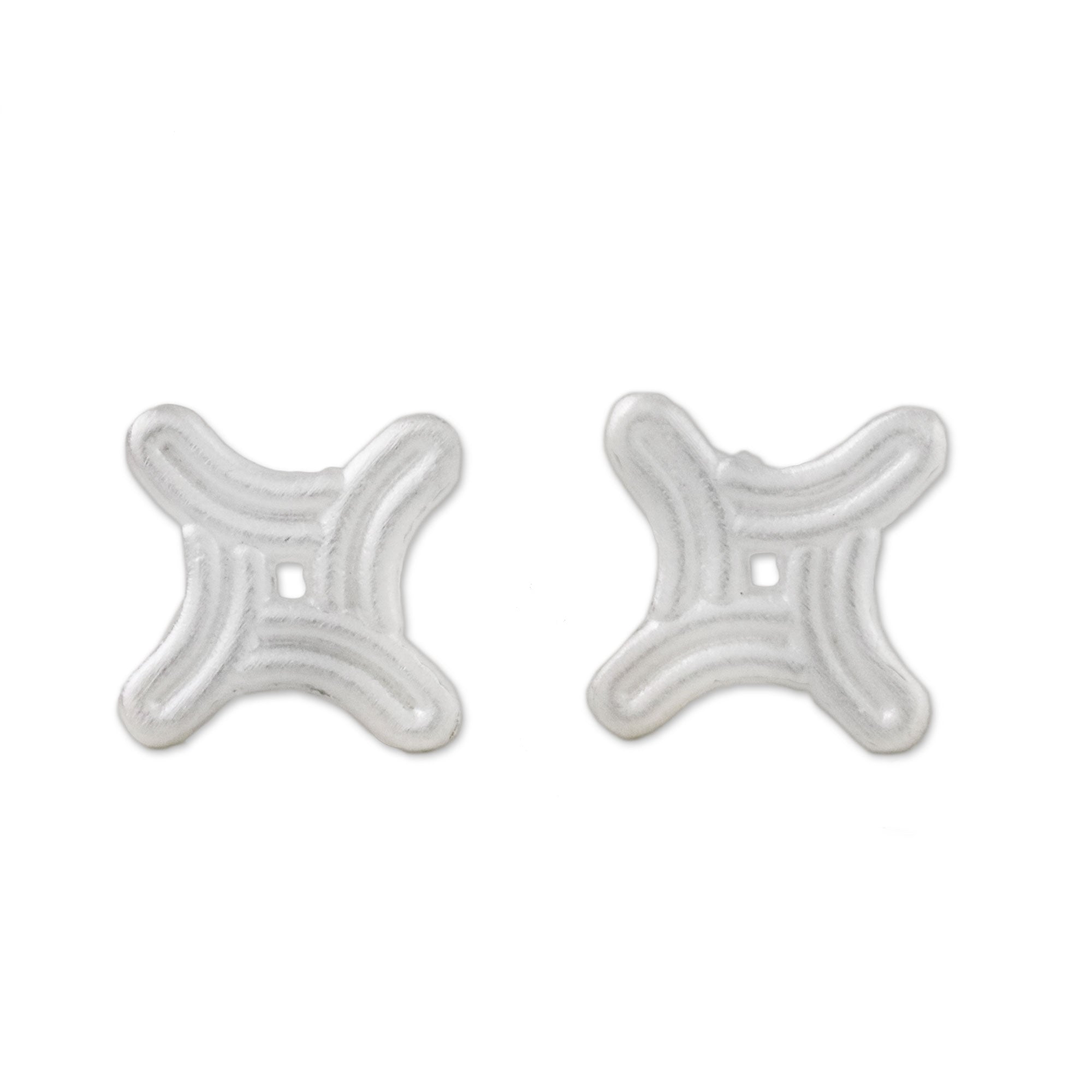 Premium Winking Star Curved Sterling Silver Stud Earrings - Ultimate Elegance