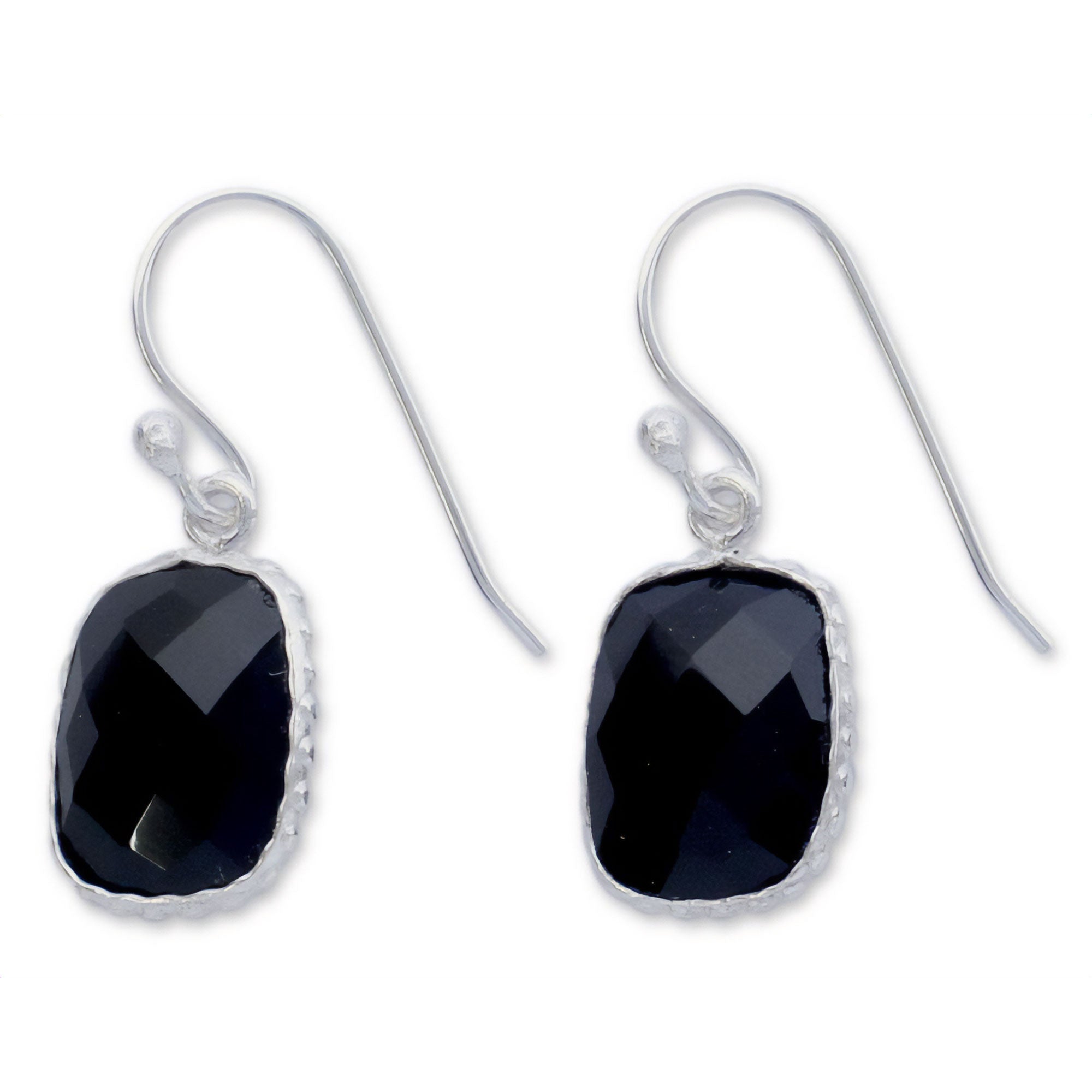 Premium Delhi Darkness Sterling Silver Onyx Earrings