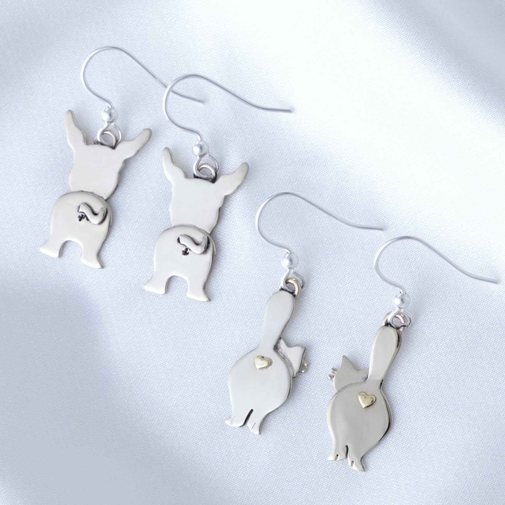 Premium Mixed Metal Animal Earrings - Handcrafted Whimsical Design