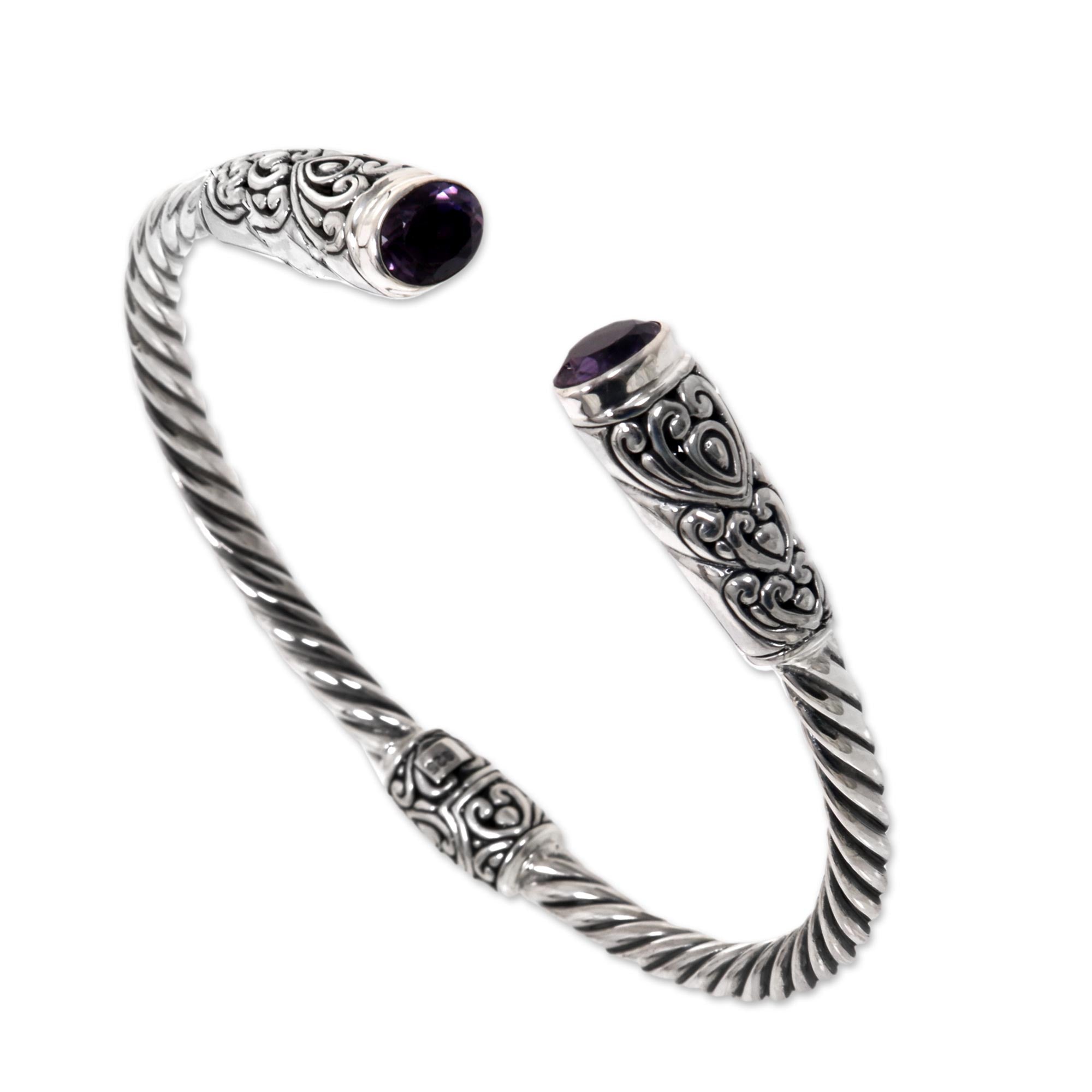 Premium Sterling Silver Amethyst Totem Bracelet