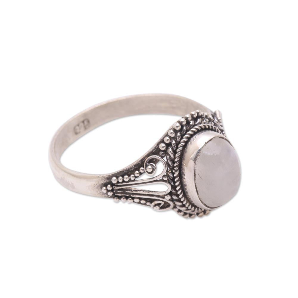 Premium Princess Gem Handmade Rainbow Moonstone Ring - Bali Artisan Crafted