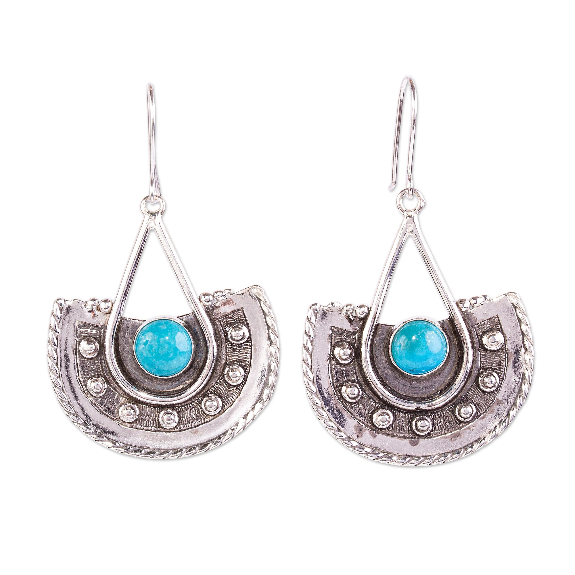 Premium Turquoise Dangle Earrings – Handcrafted Sterling Silver Jewelry from Mexico