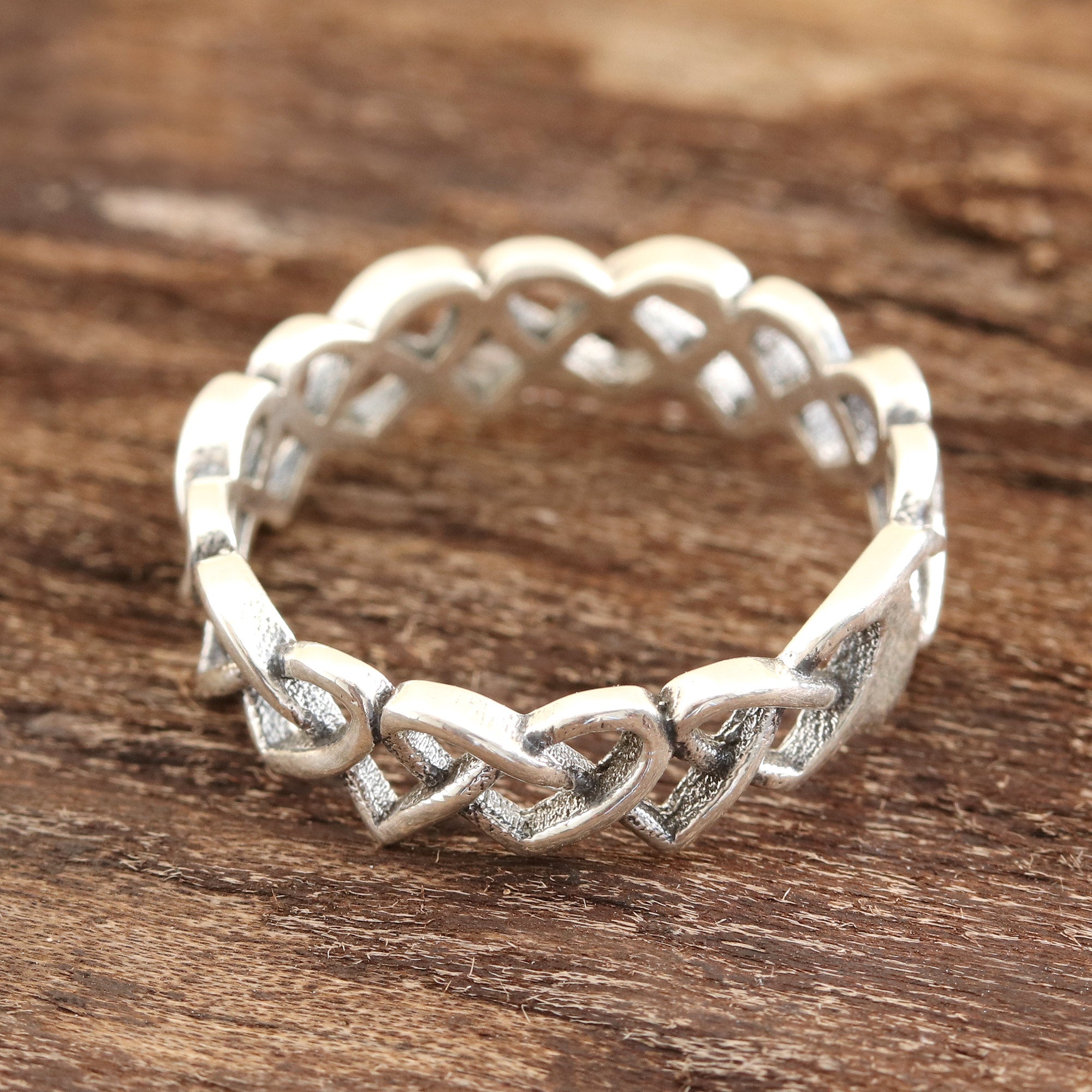 Premium Celtic Heart Sterling Silver Band Ring – Handcrafted in India