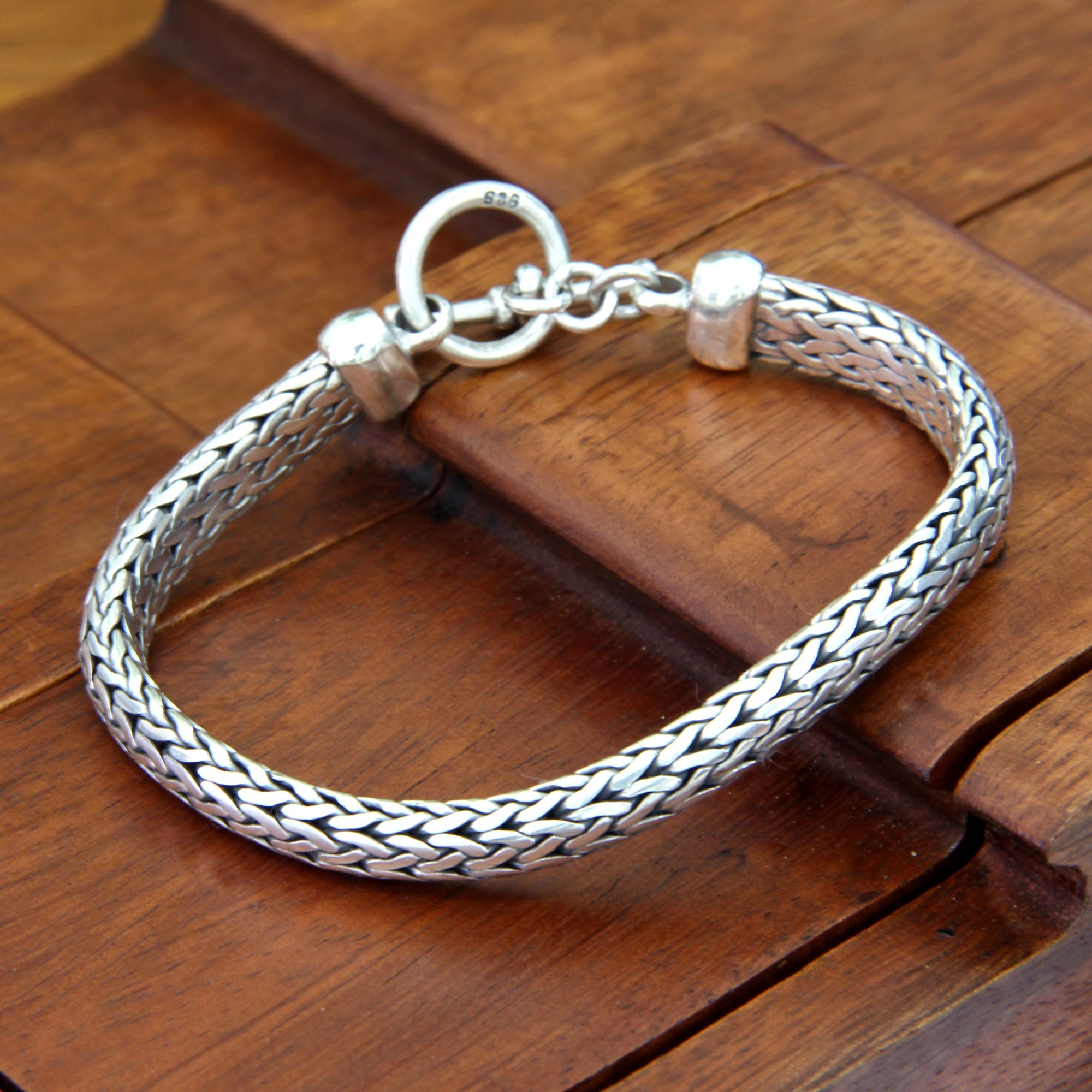 Premium Sterling Silver Men's Chain Bracelet - Timeless Elegance