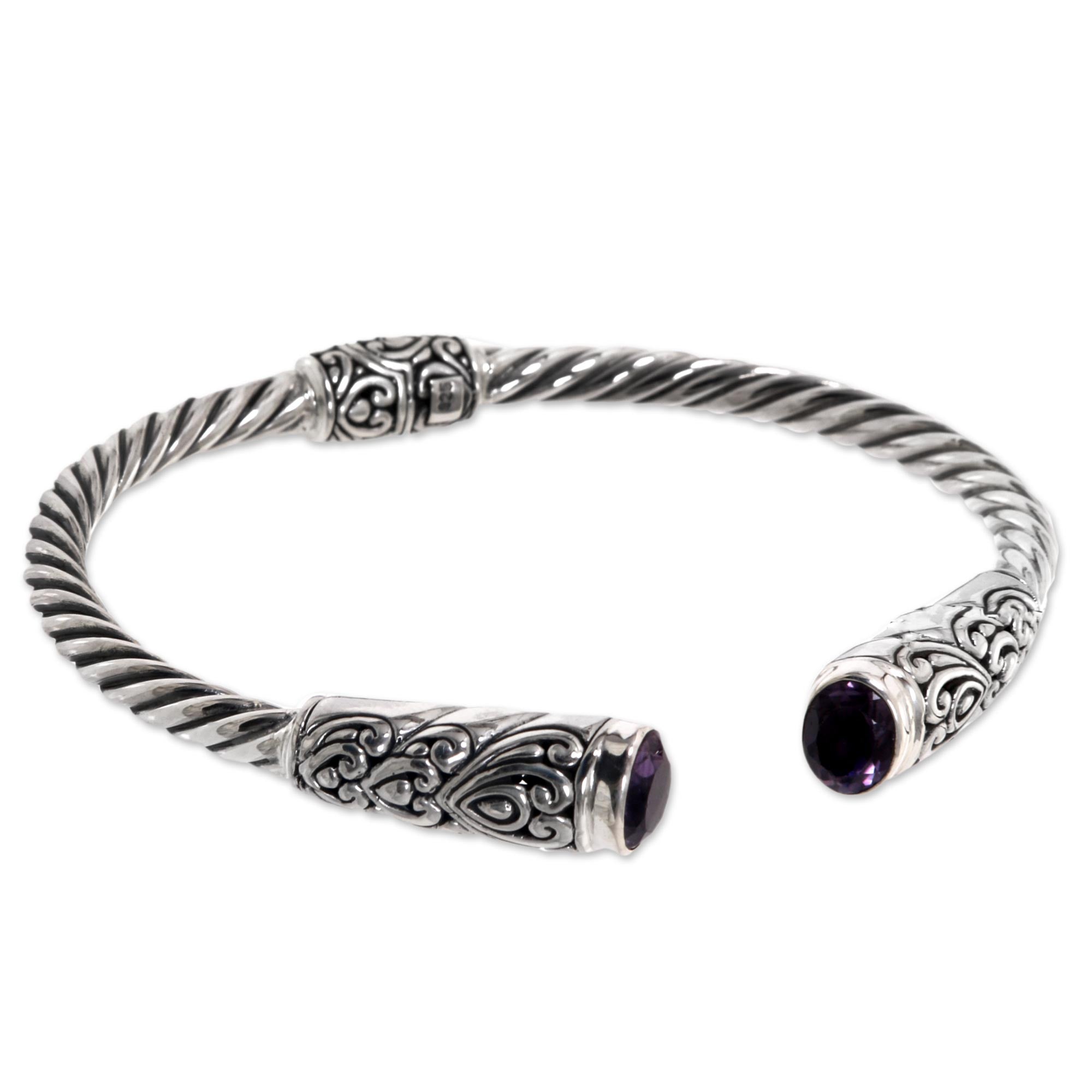 Premium Sterling Silver Amethyst Totem Bracelet