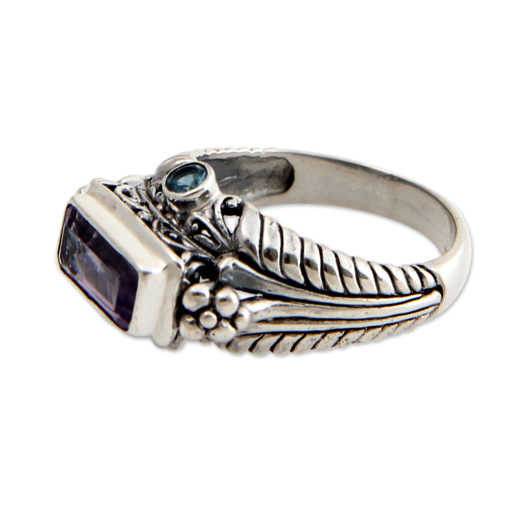 Premium Sea Temple Amethyst & Sterling Silver Statement Ring