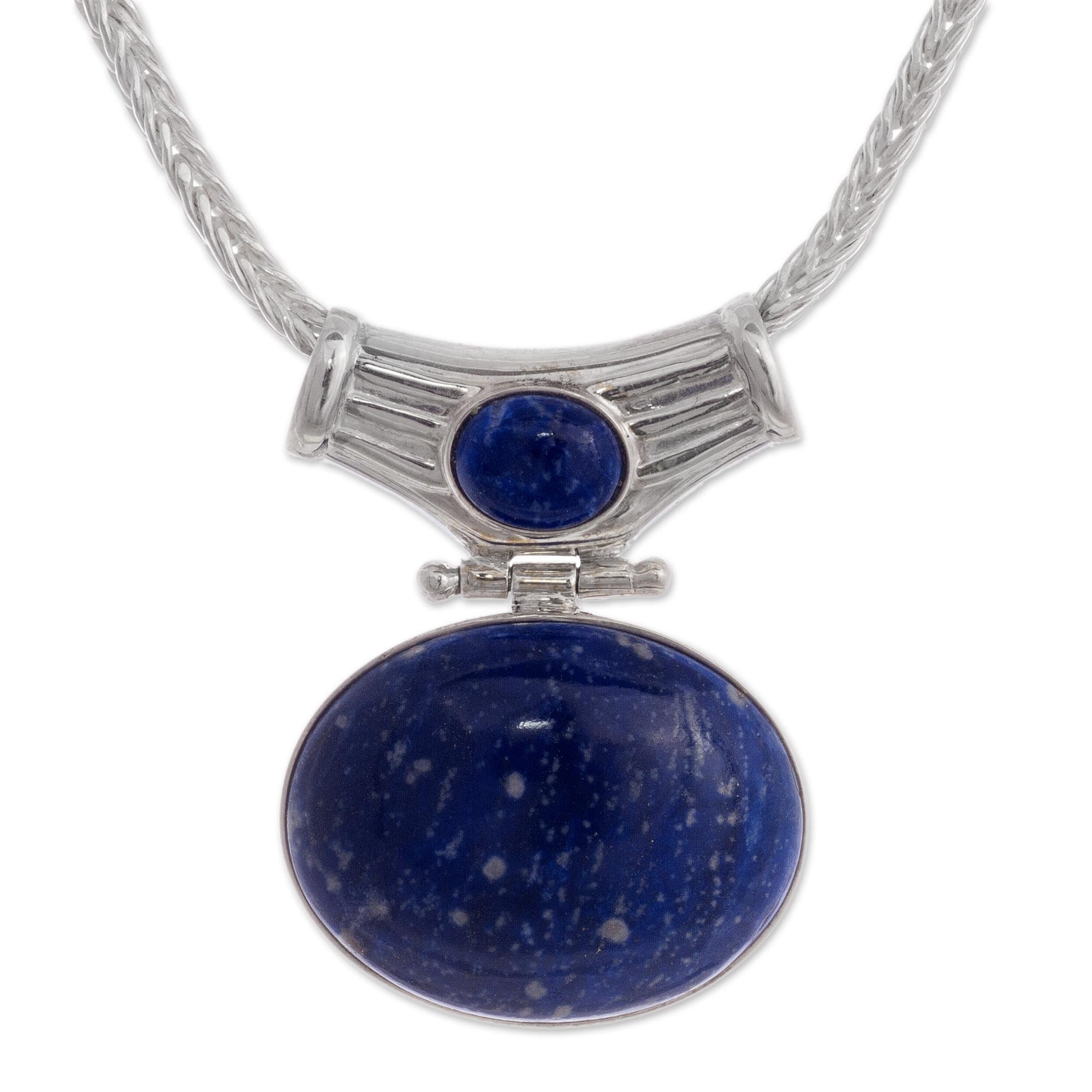 Premium Pacific Wisdom Sterling Silver & Lapis Lazuli Pendant Necklace