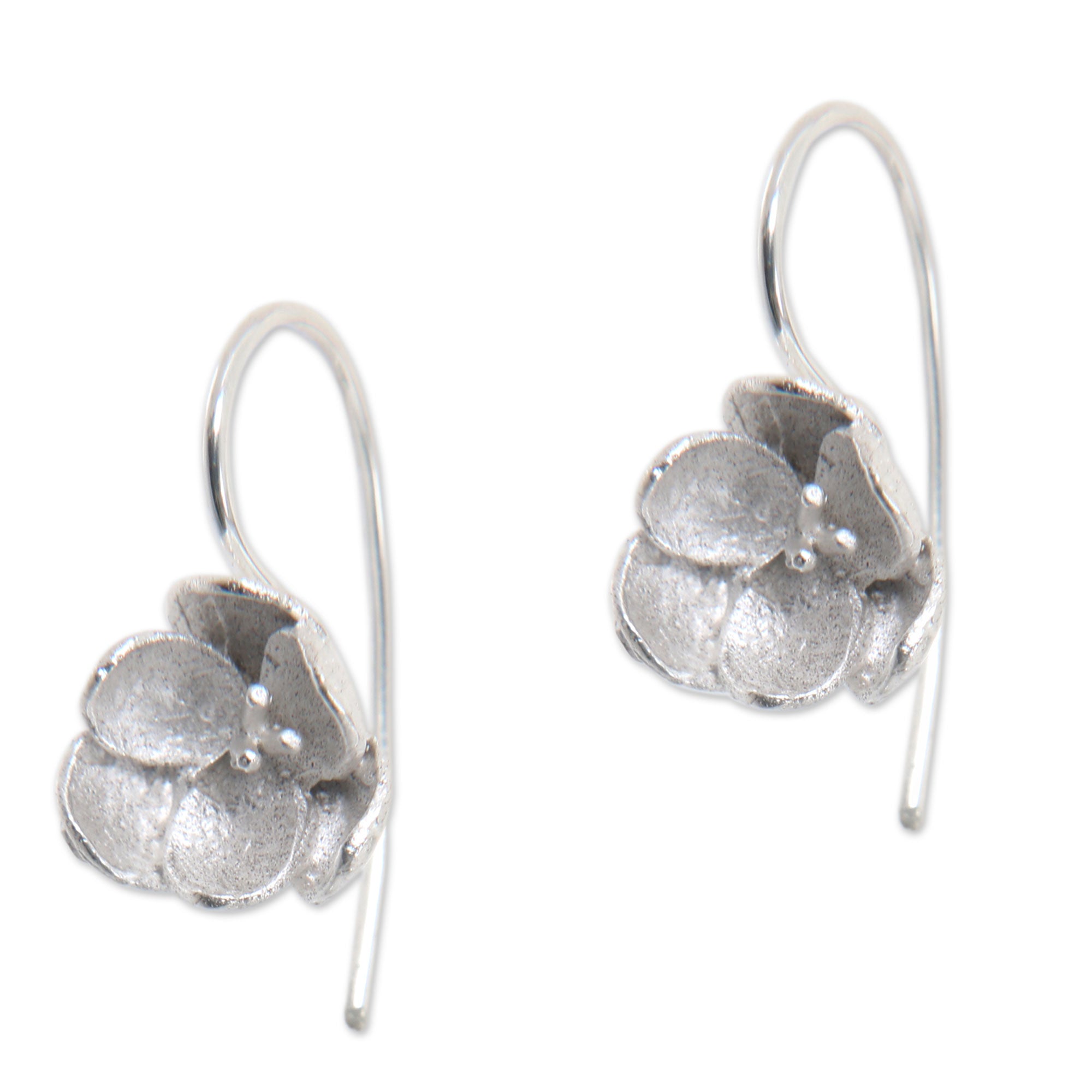 Premium Petite Camellia Earrings - Handcrafted Silver Blossoms