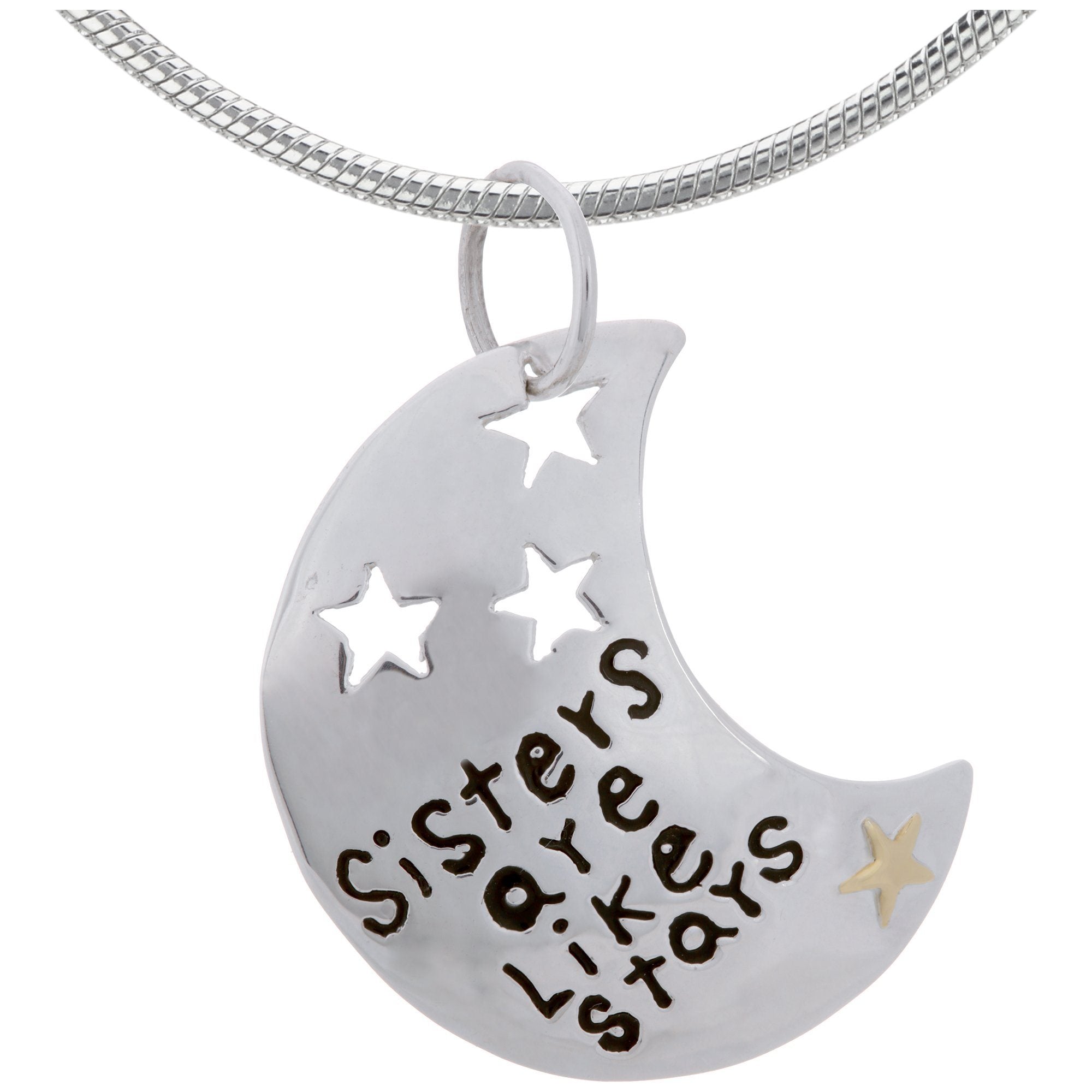 Premium Sisters Are Like Stars Necklace - Sterling Silver & Brass