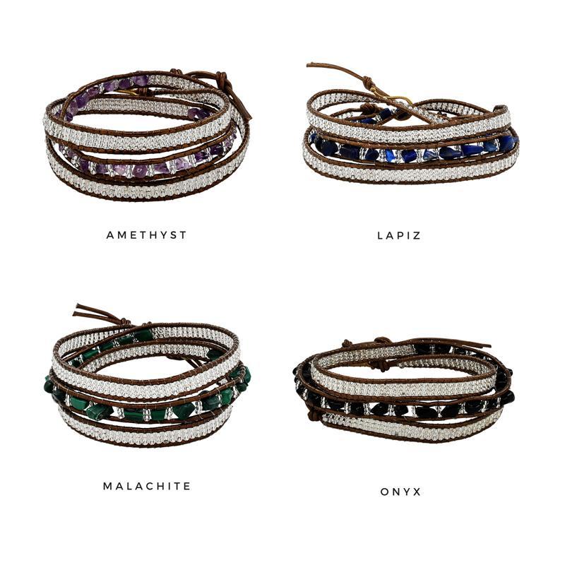 Premium Stone 3x Wrap Bracelet – Earth Collection