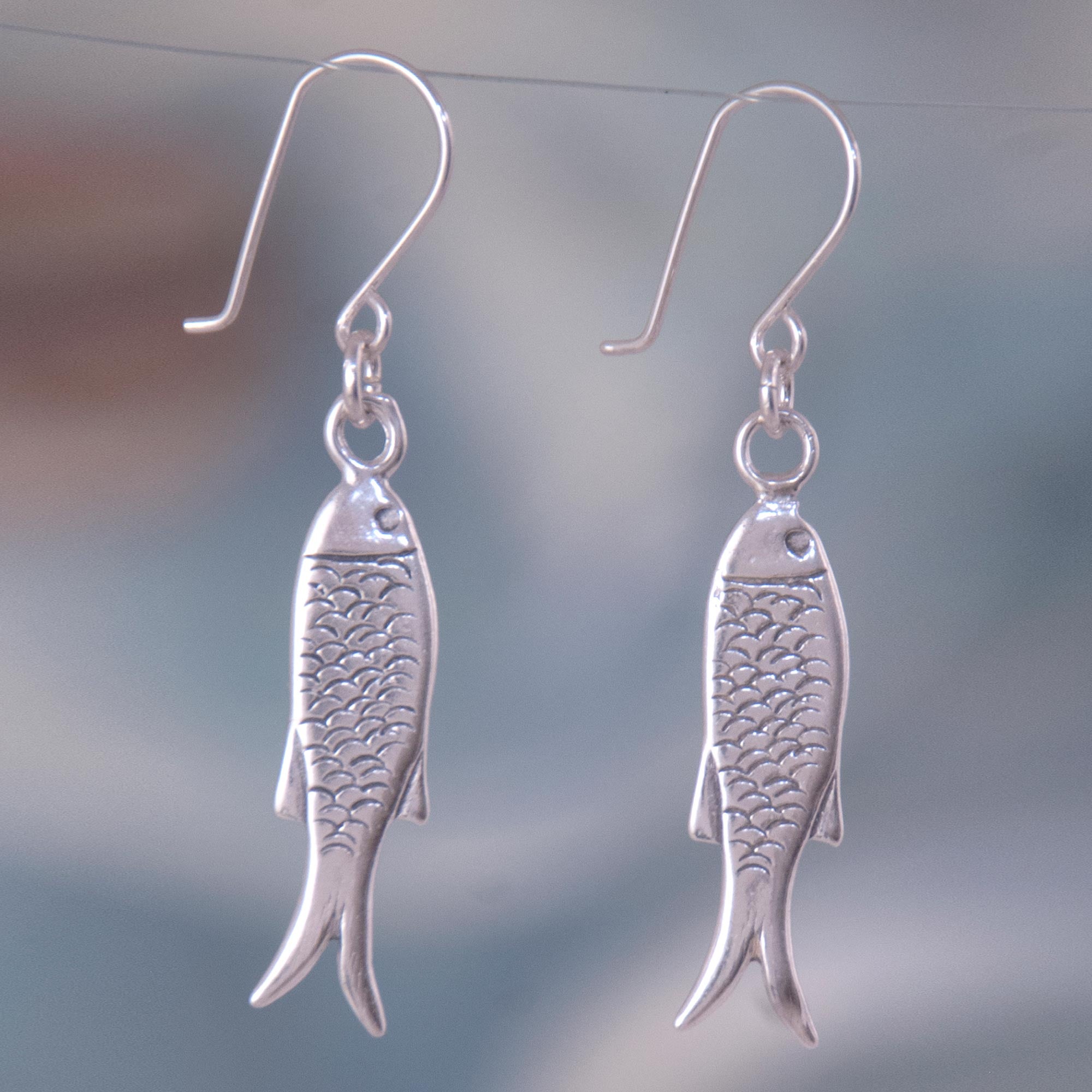 Premium Fish Wisdom Fair Trade Mexican Sterling Silver Sea Life Earrings