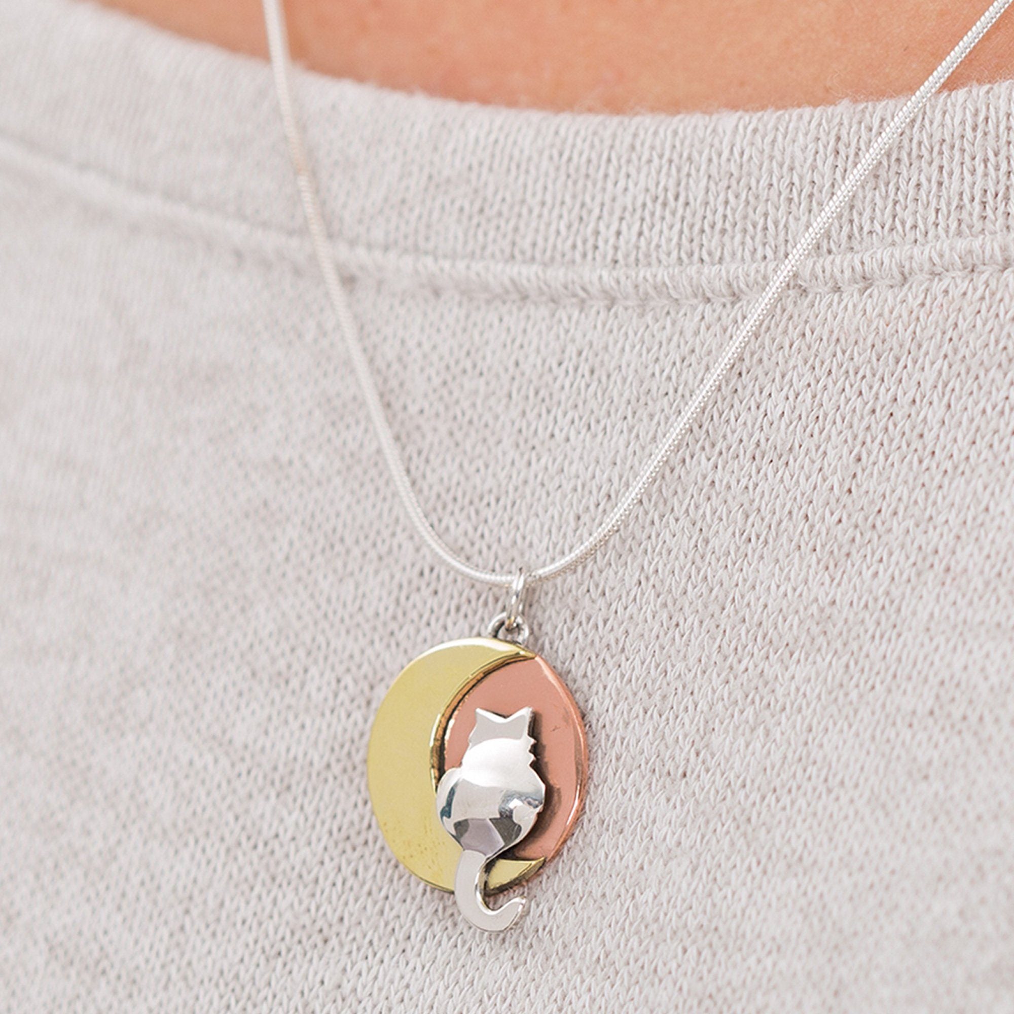 Premium Moonlight Cat Charm Necklace