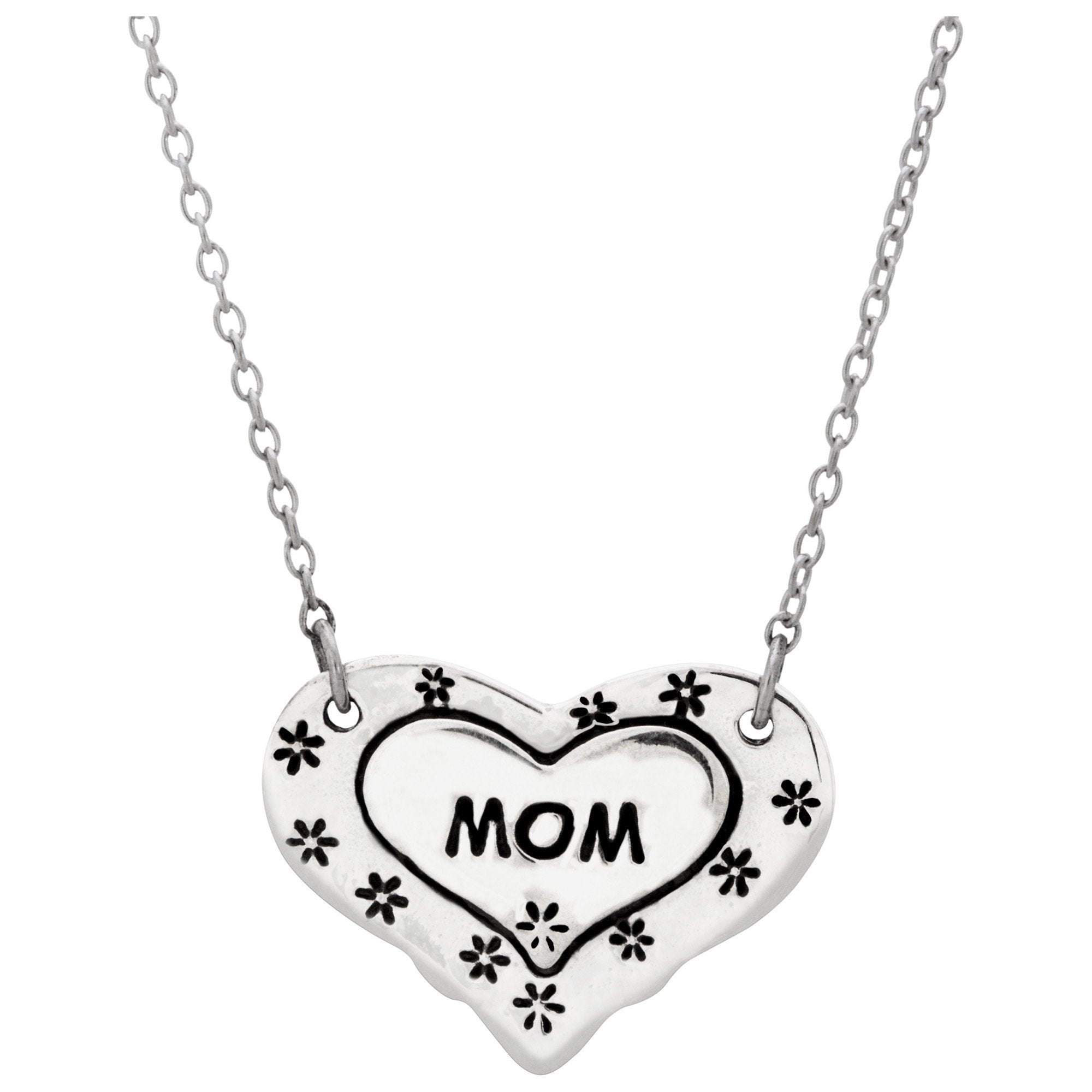 Premium Sterling Silver Floral Heart Necklace for Moms