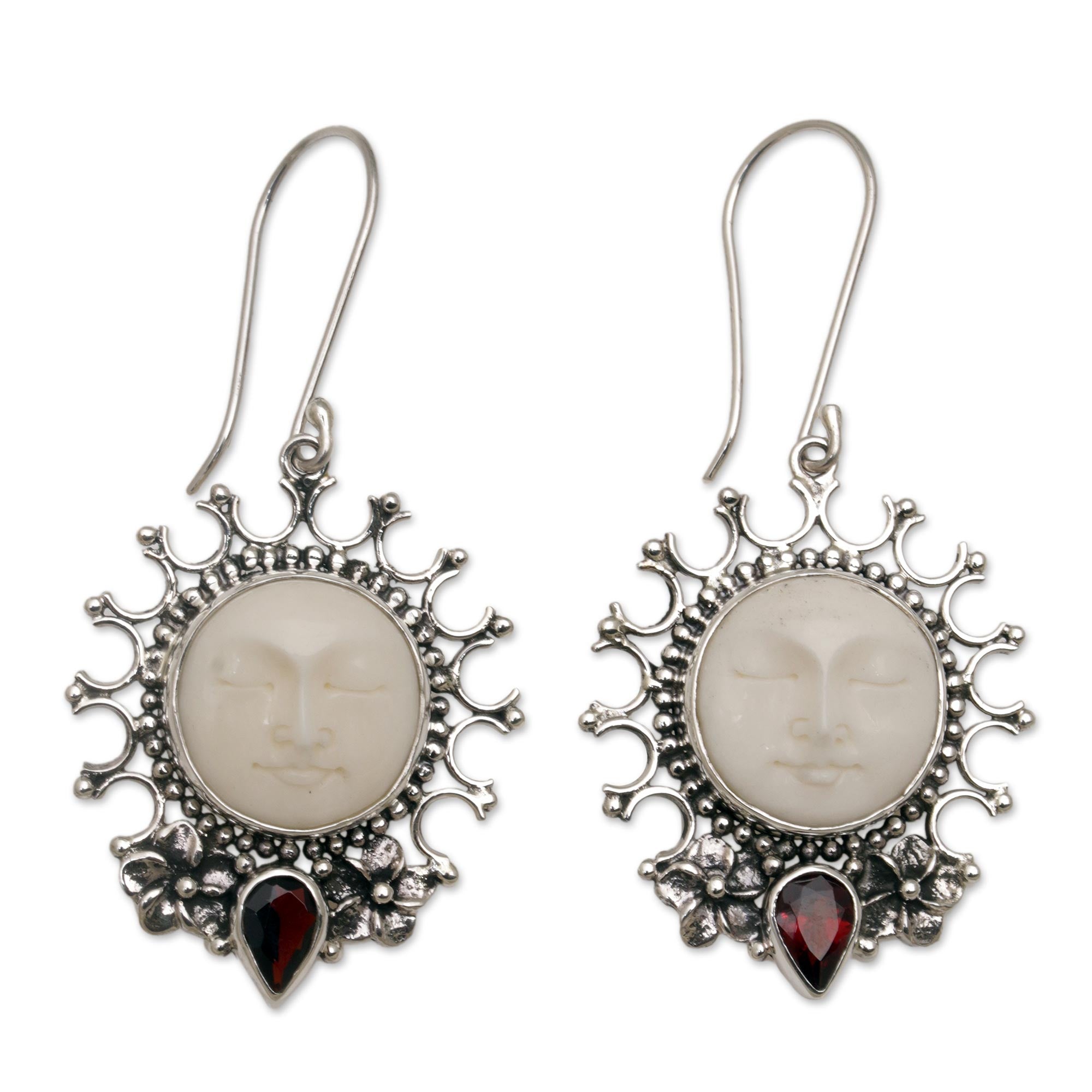 Premium Sunny Soul Garnet & Sterling Silver Drop Earrings