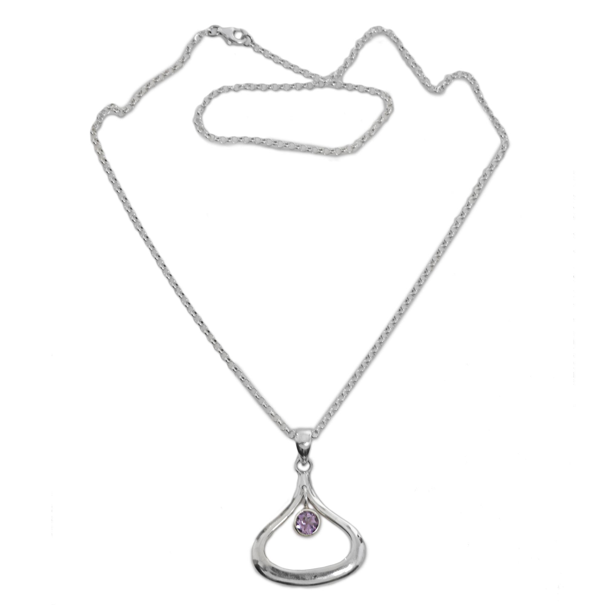 Premium Unbreakable Amethyst Pendant Necklace - Handcrafted Sterling Silver Jewelry