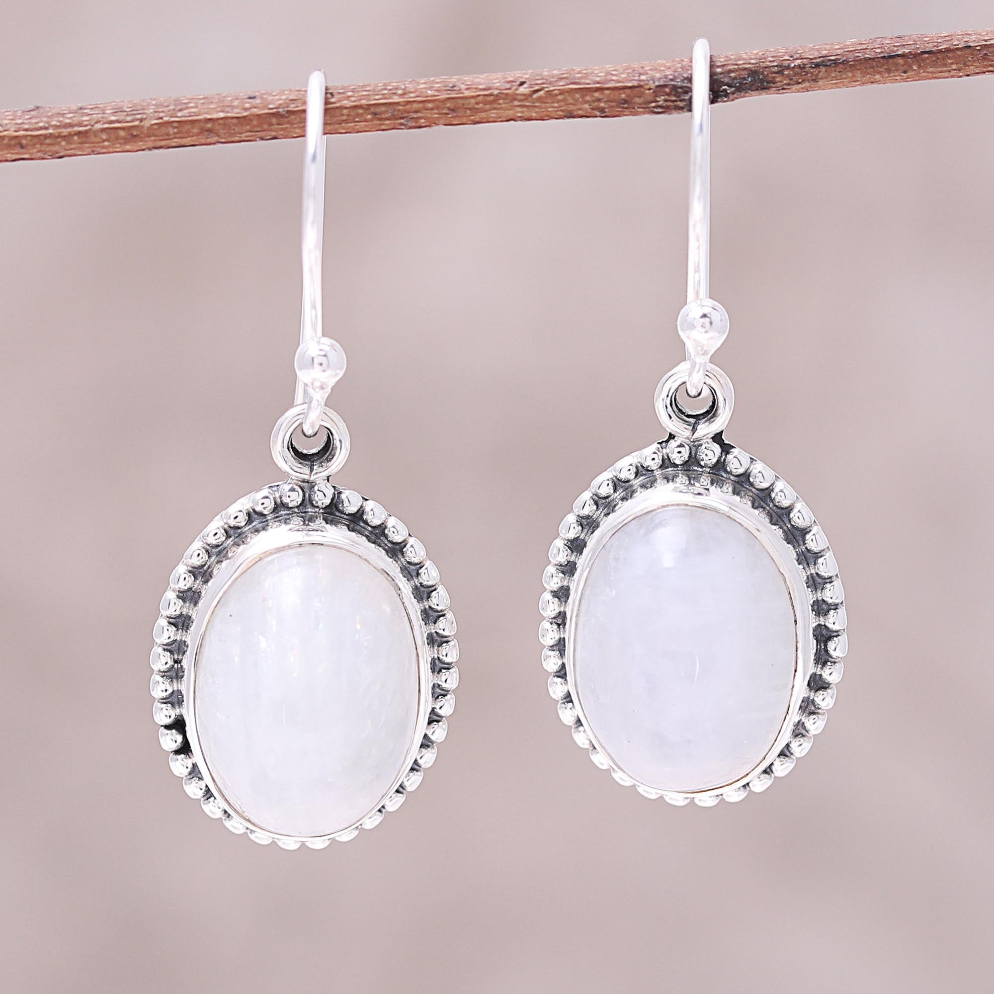 Premium Rainbow Moonstone Magic Mist Dangle Earrings - Ultimate Elegance