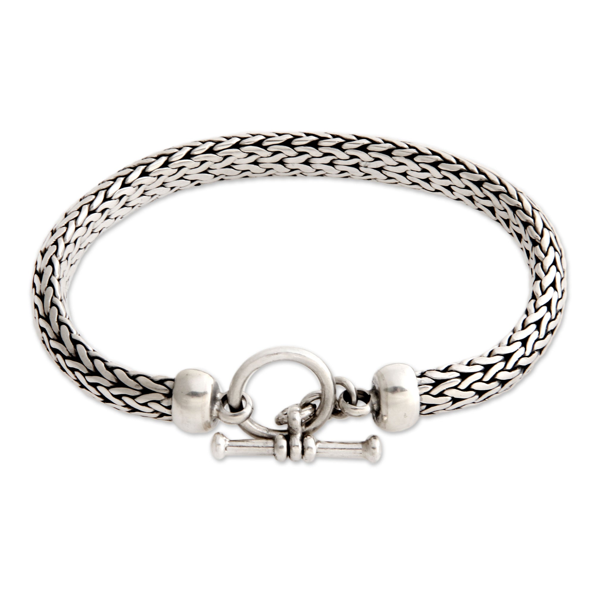 Premium Sterling Silver Men's Chain Bracelet - Timeless Elegance