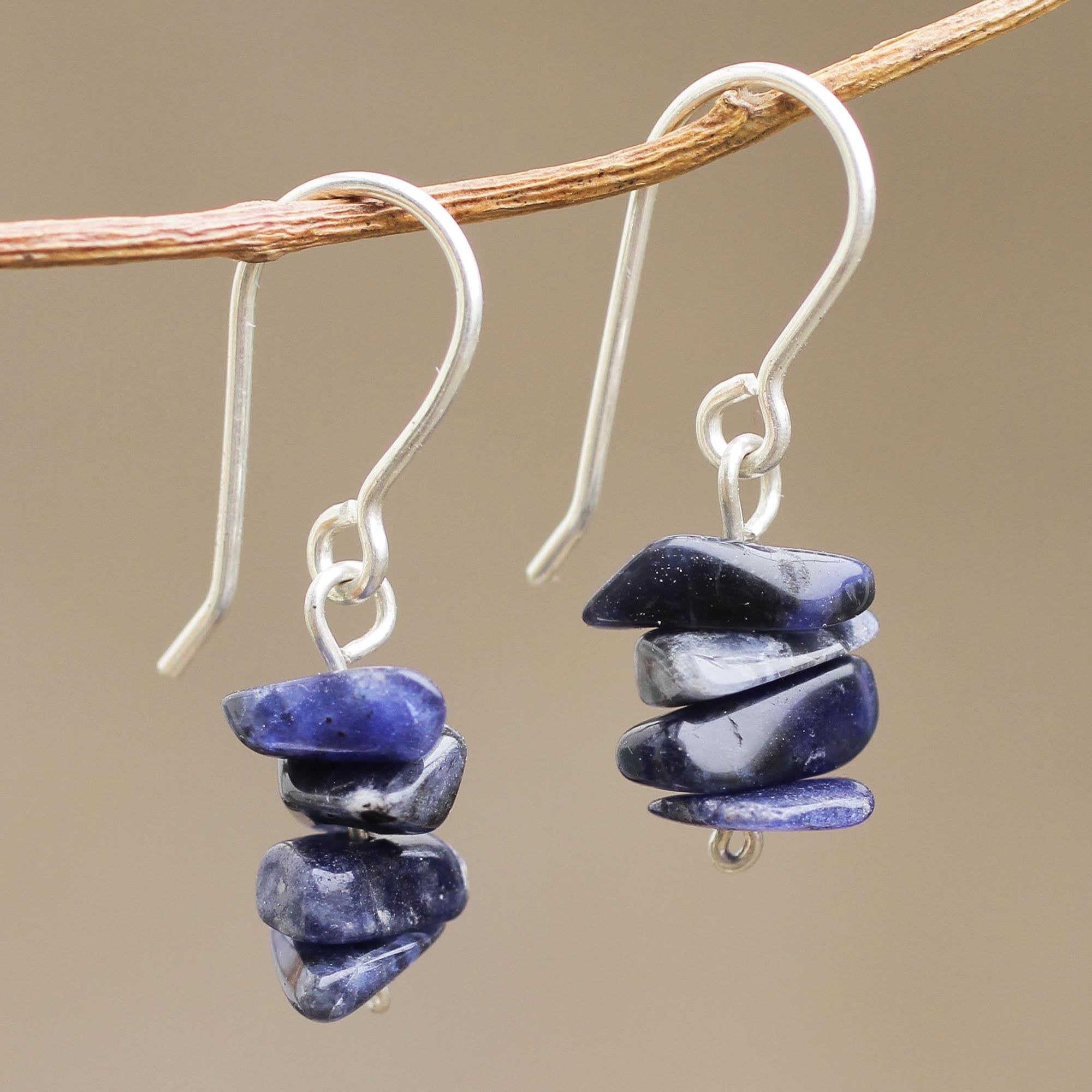Premium Sodalite Beaded Earrings – Handcrafted Elegance
