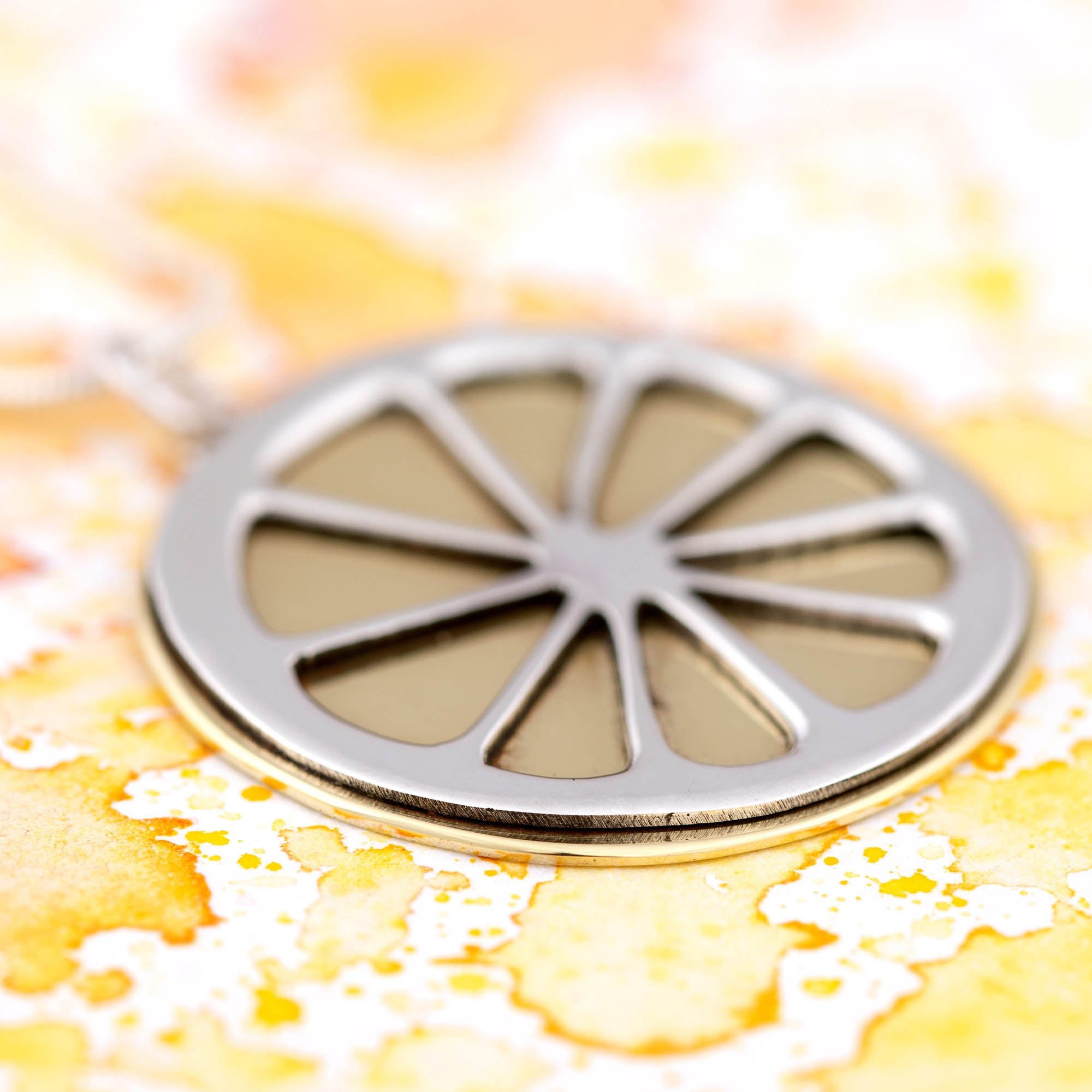 Premium Lemon Slice Sterling & Brass Necklace - Handmade in Mexico