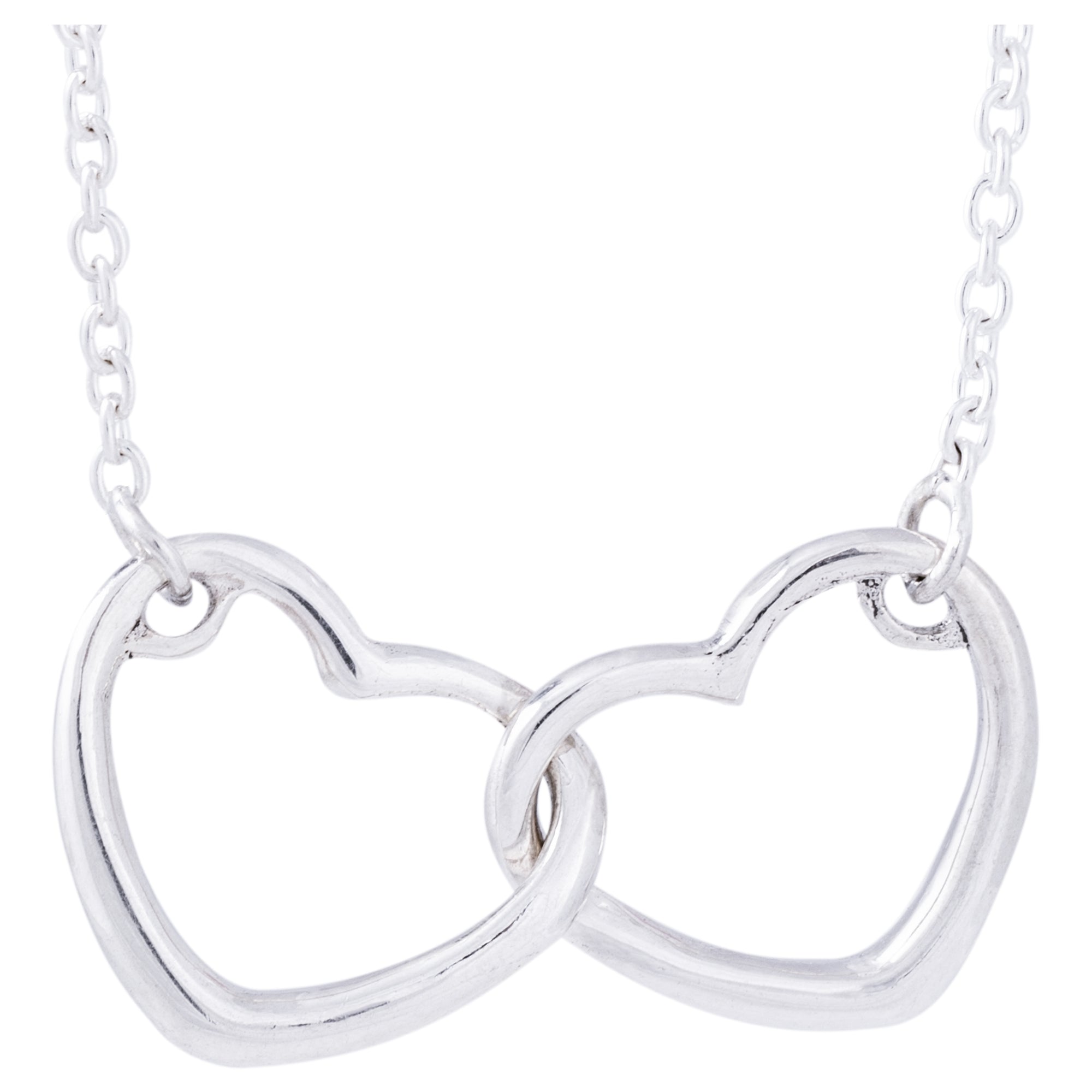 Premium Two Hearts Sterling Silver Necklace - Symbol of Eternal Love