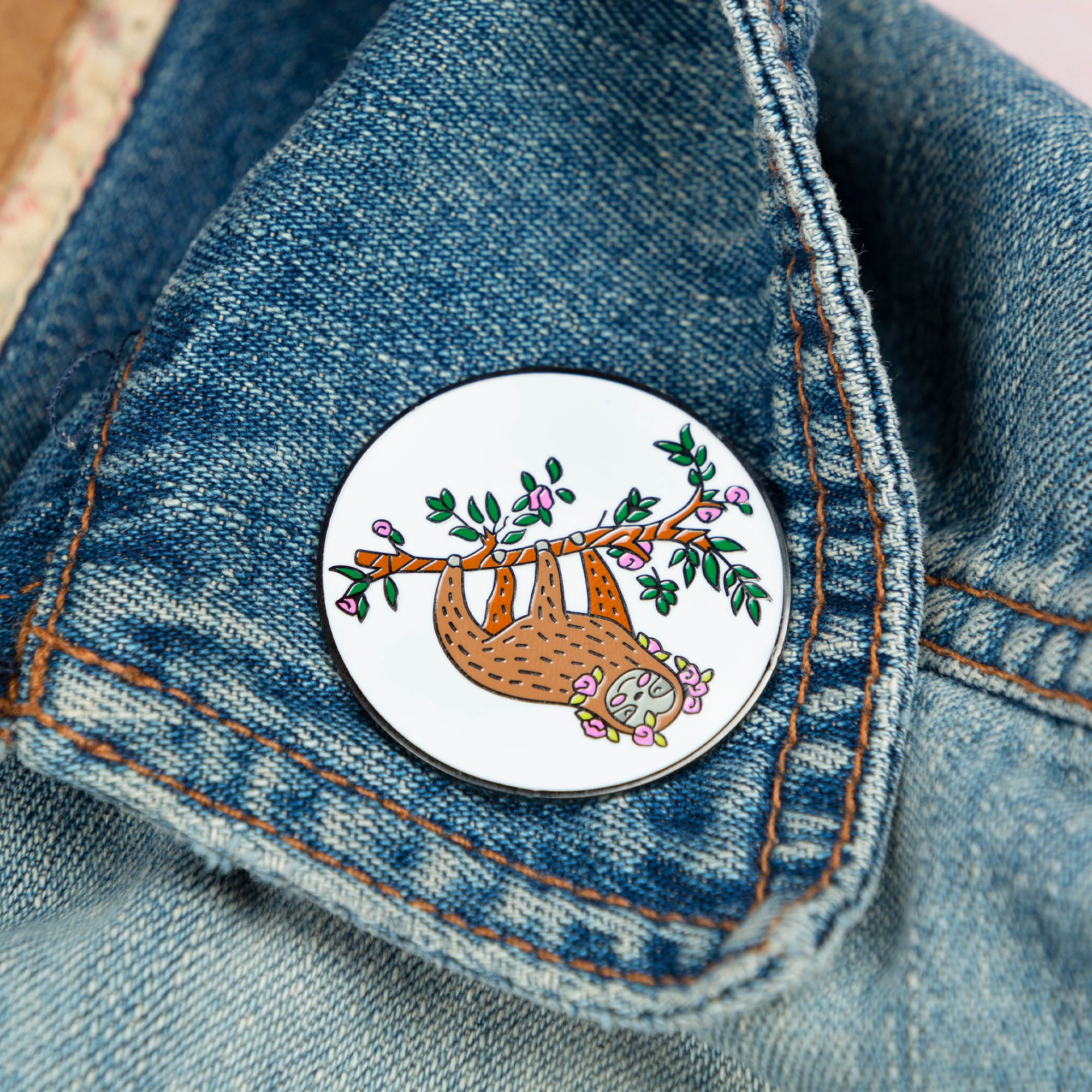 Premium Hanging Out Sloth Enamel Pin - Ultimate Slow Living Symbol