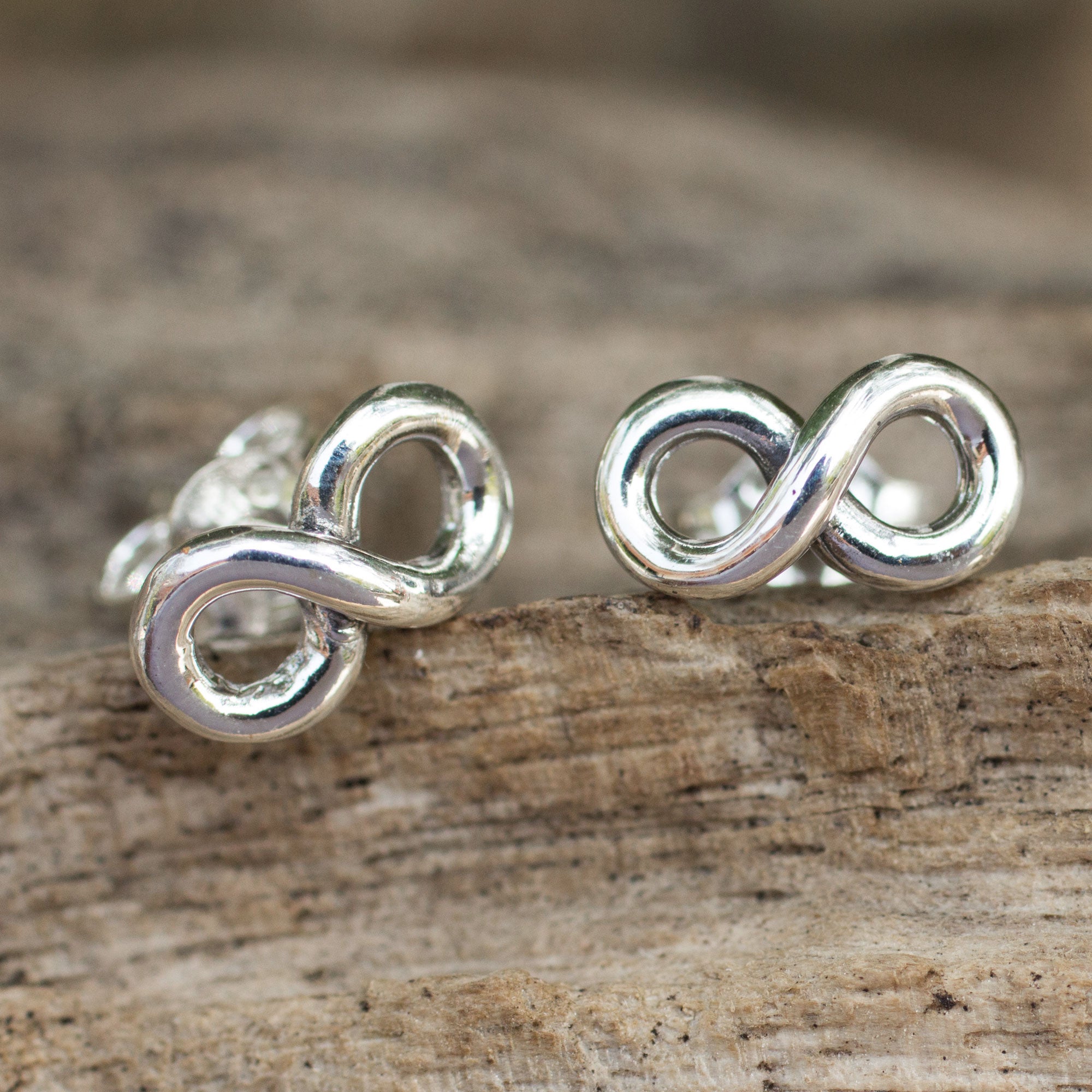 Premium Infinity Silver Stud Earrings - Timeless Elegance