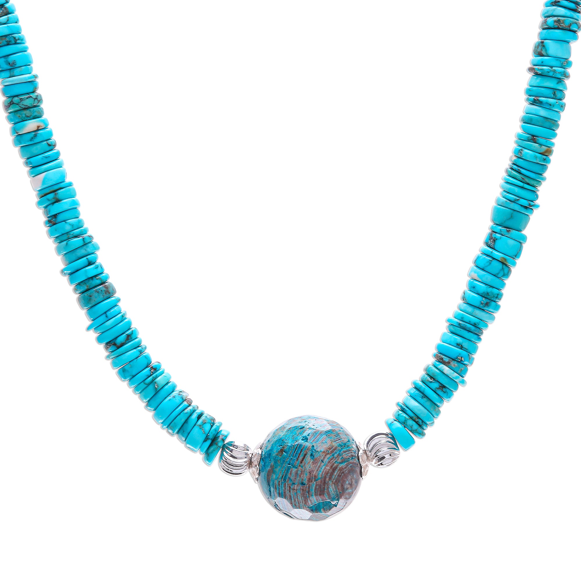 Premium Earth & Water Turquoise Agate Necklace – Handcrafted Elegance