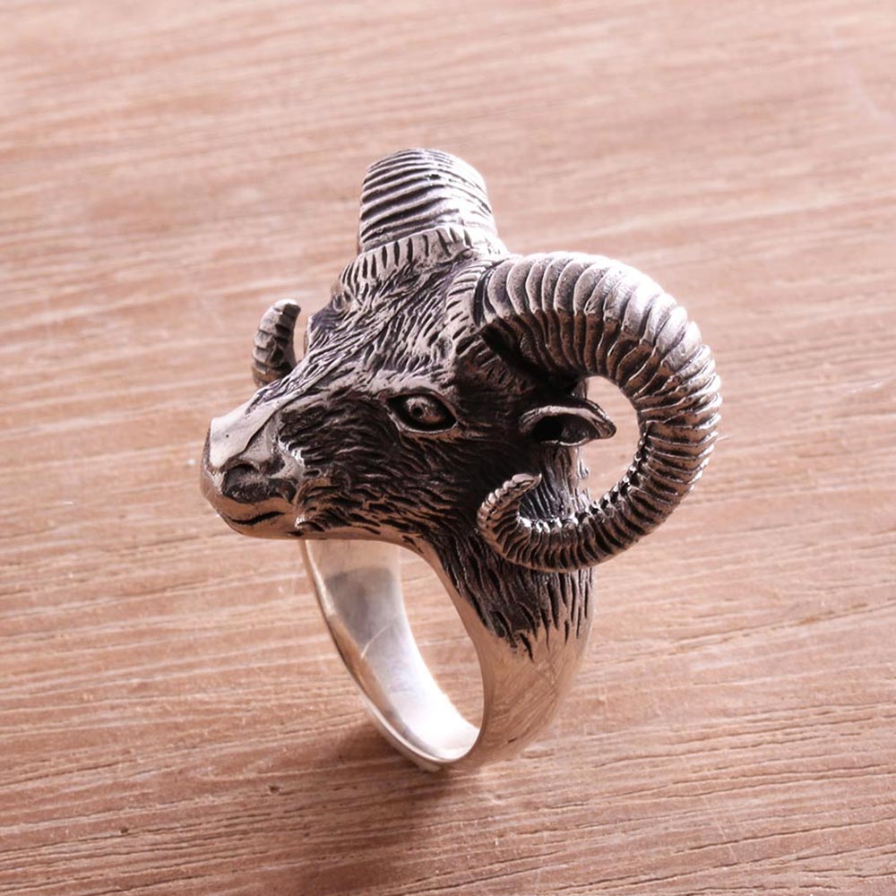 Premium Sterling Silver Ram Gaze Ring