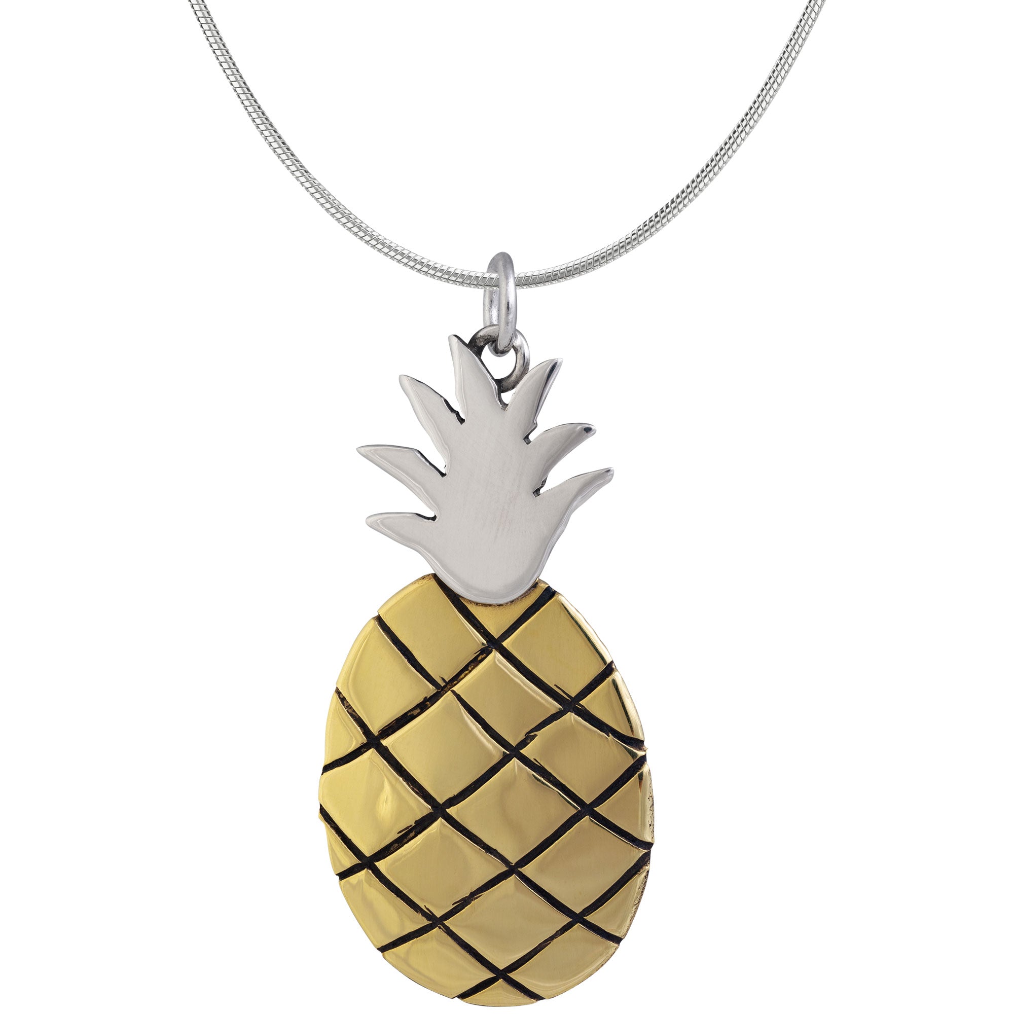 Premium Tropical Pineapple Pendant Necklace - Handmade in Mexico