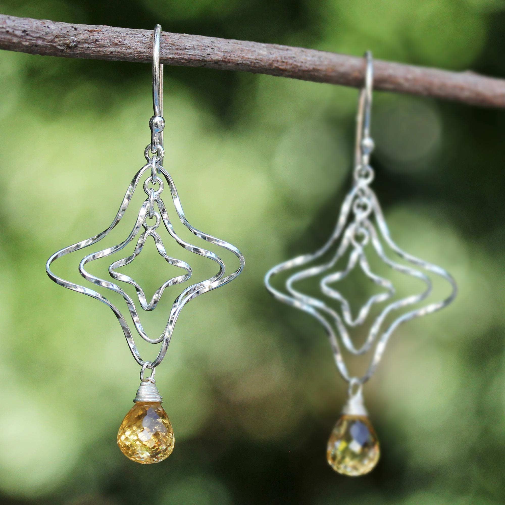 Premium Starshine Citrine Dangle Earrings – Ultimate Elegance