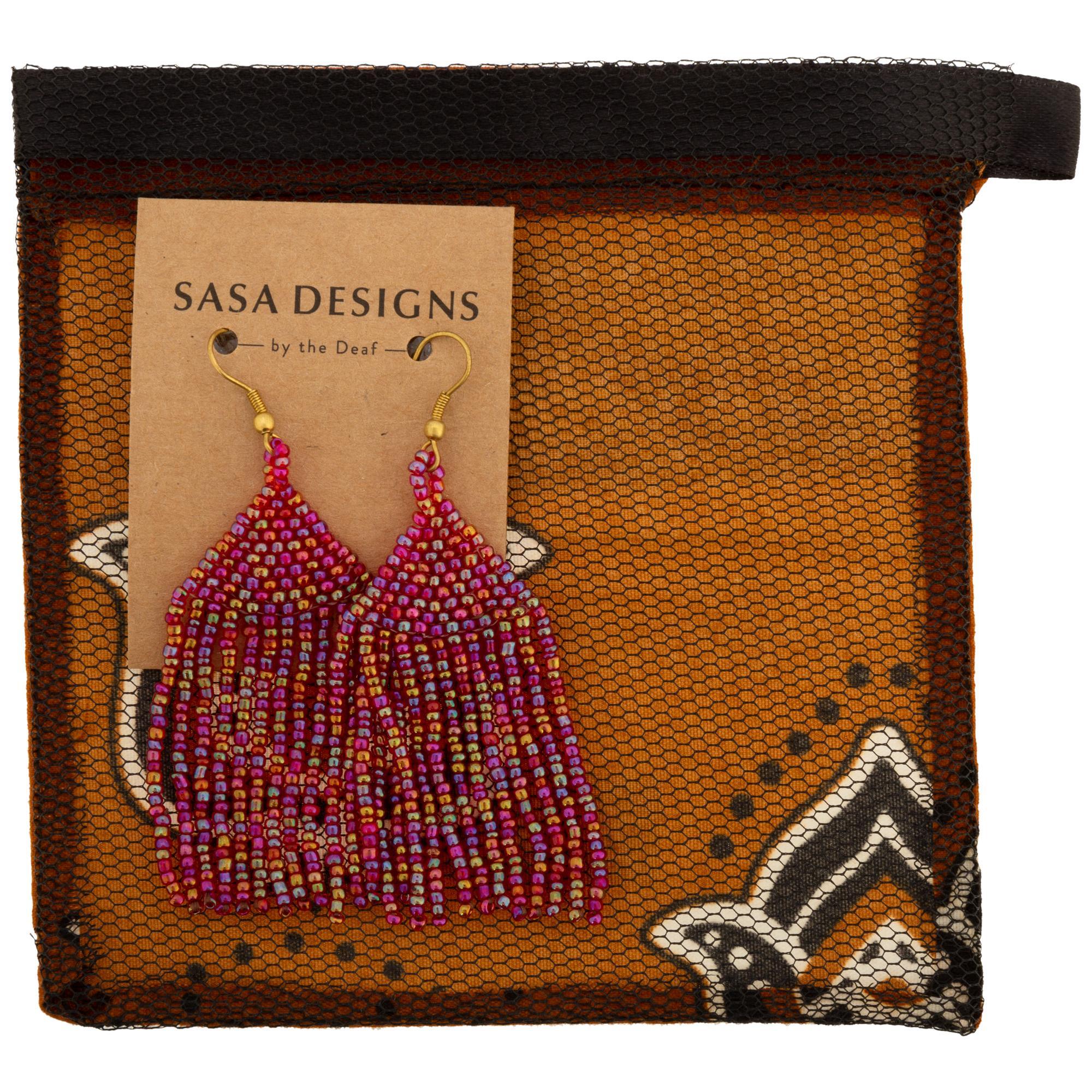 Premium Fringe Beaded Earrings - Handmade in Kenya