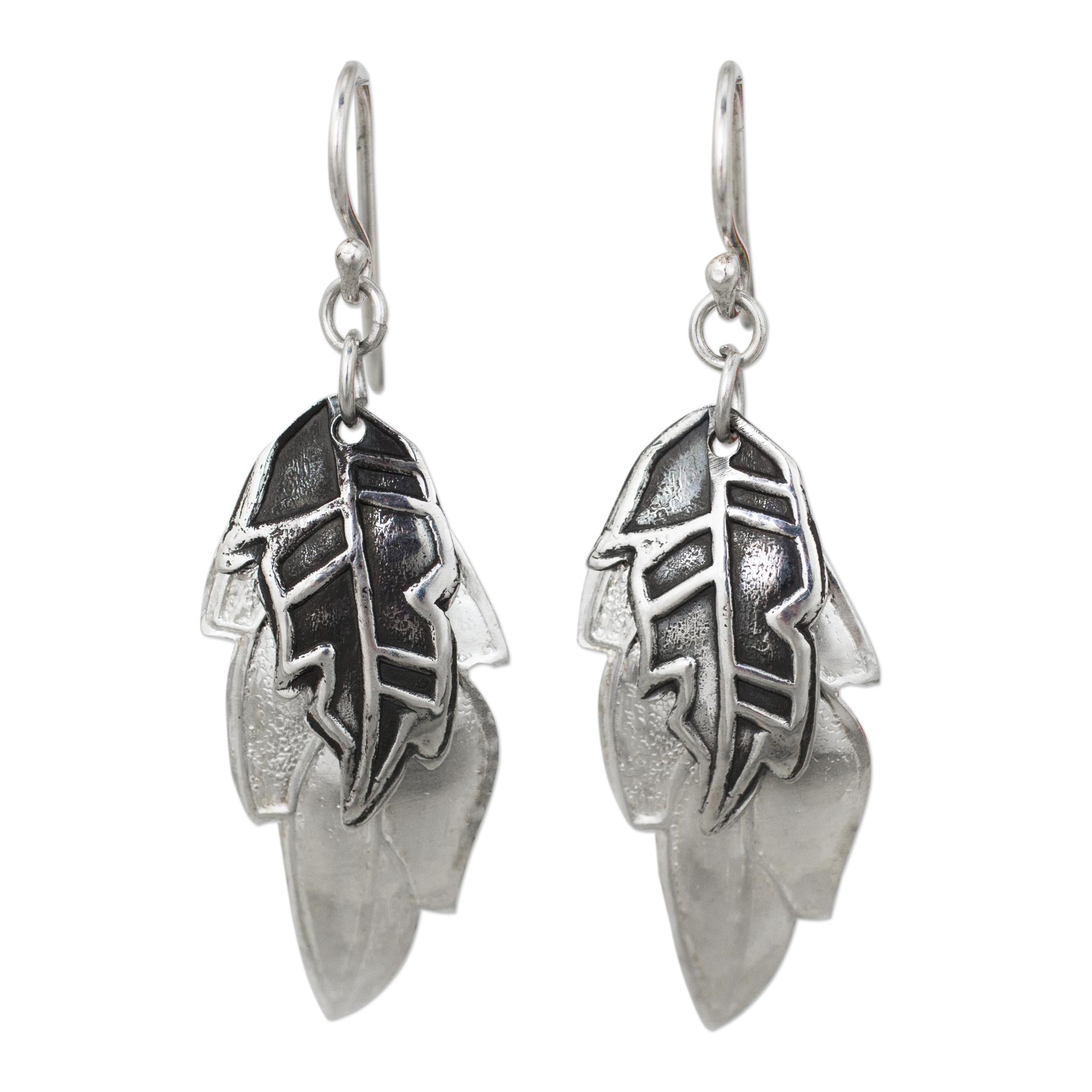 Premium Exotic Leaf Shadows Earrings - Handcrafted 925 Sterling Silver