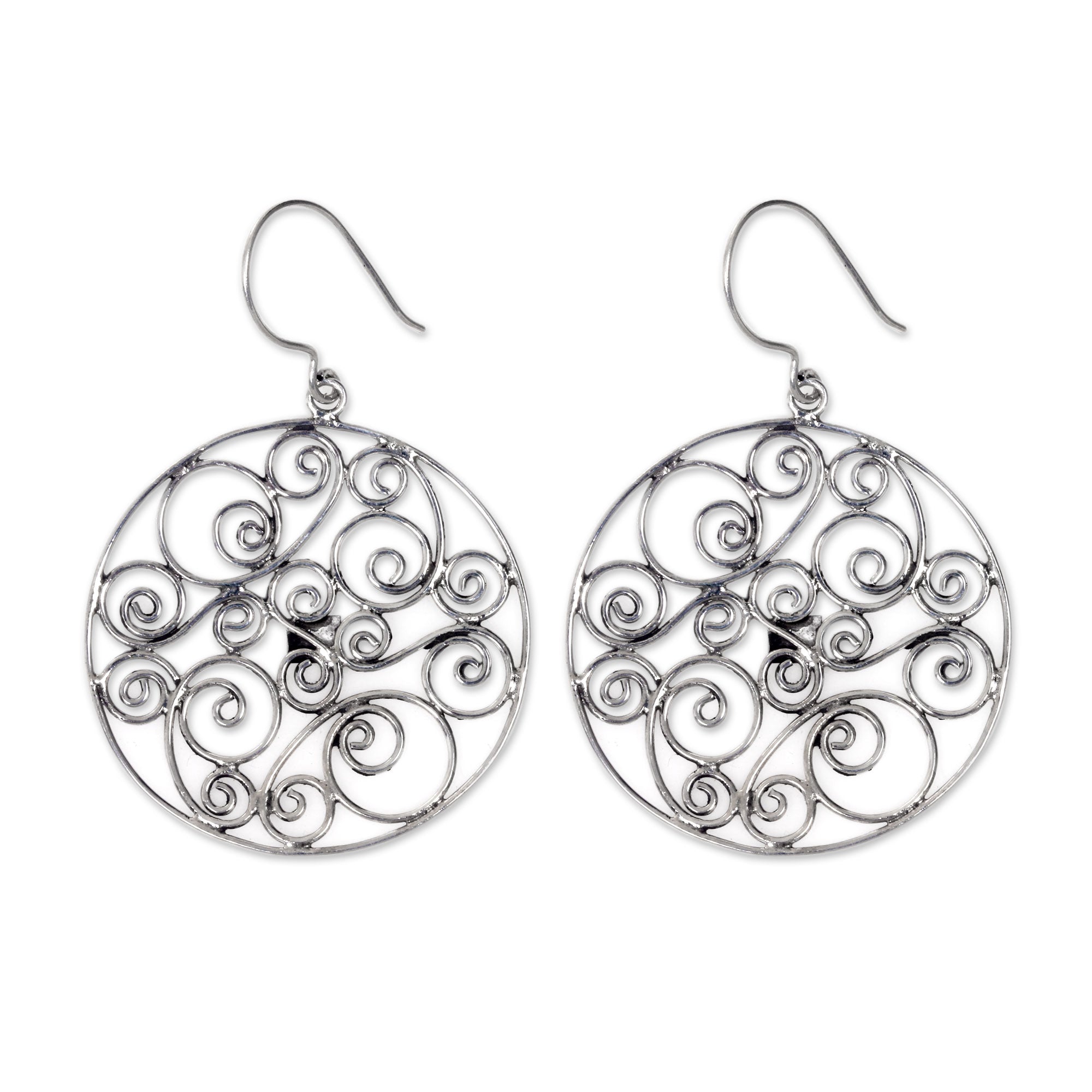 Premium Whispering Tendrils Sterling Silver Dangle Earrings - Handcrafted Elegance