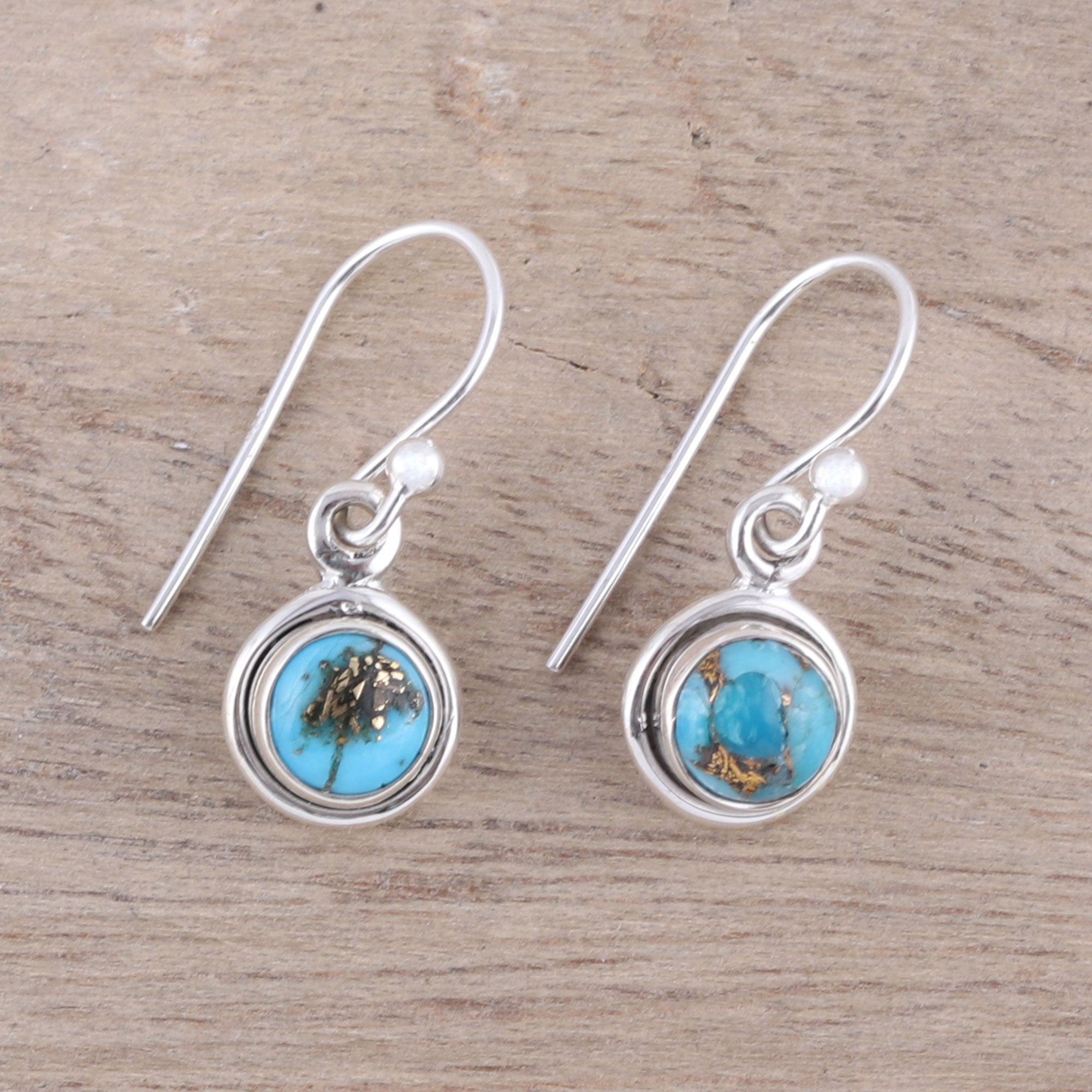 Premium Blue Moon Dangle Earrings - Sterling Silver & Turquoise