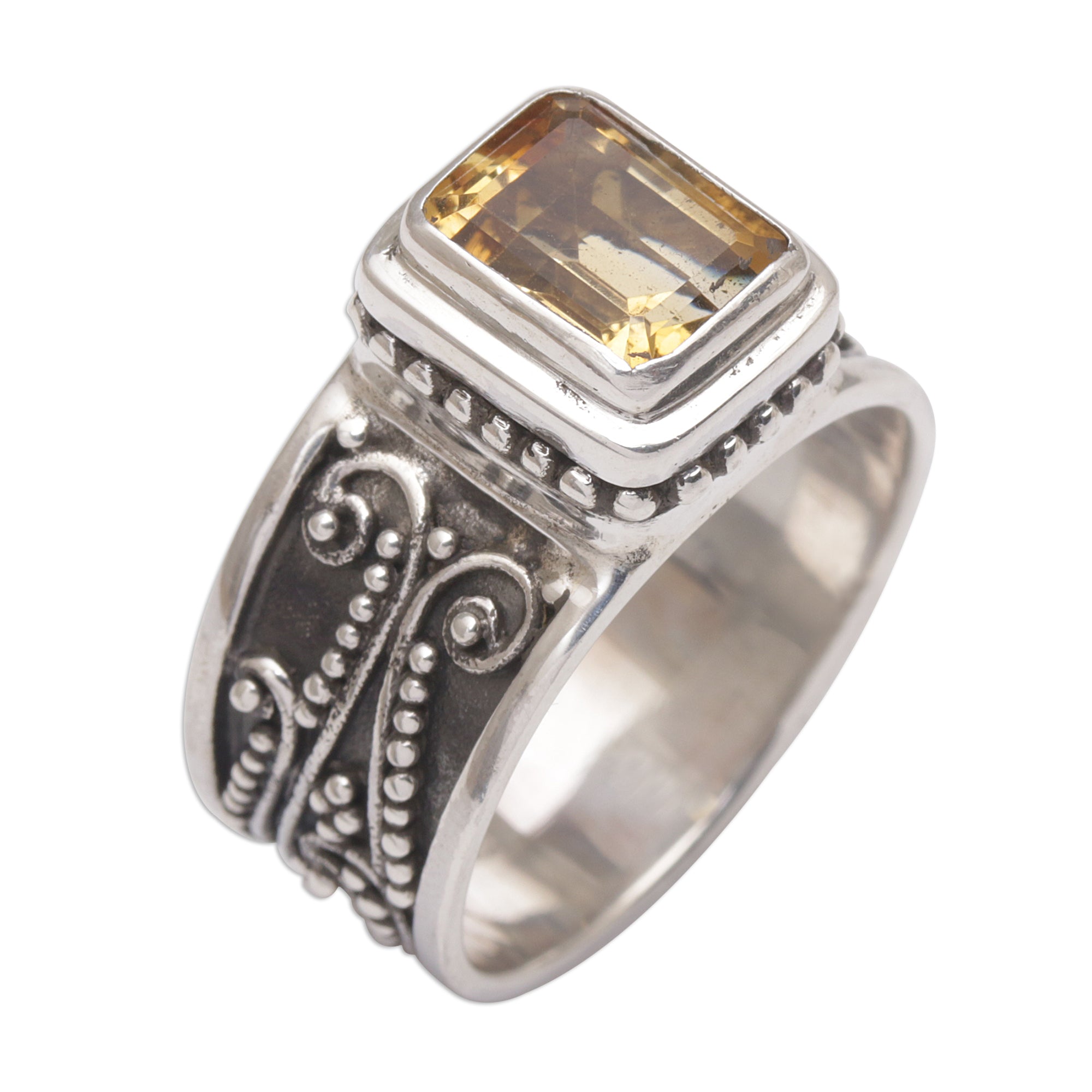 Premium Handmade 925 Sterling Silver Yellow Citrine Cocktail Ring - Artisan Crafted