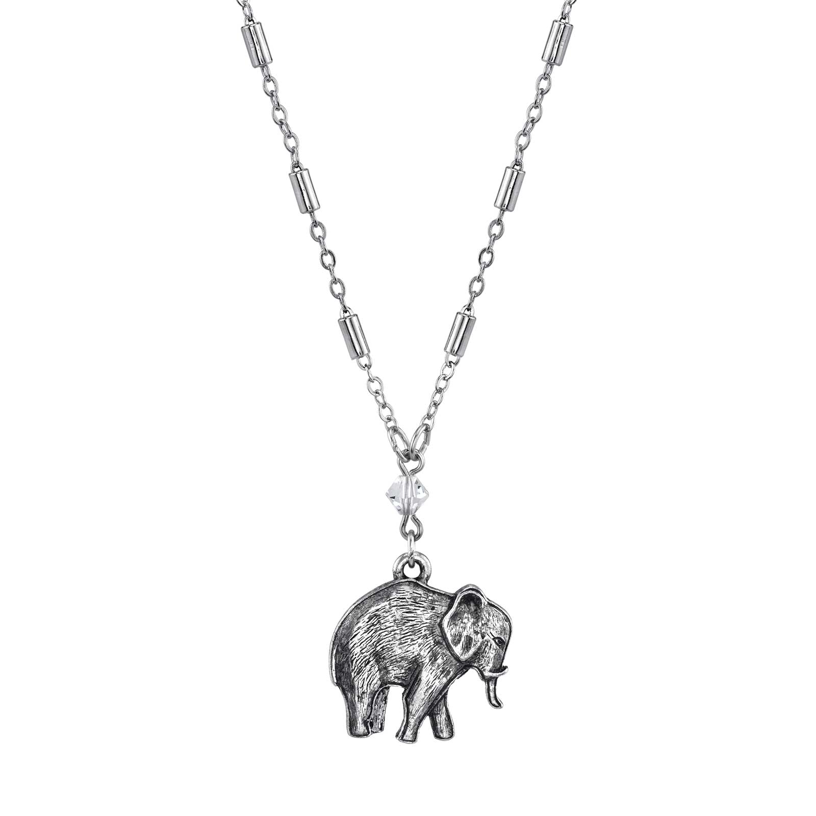 Premium 1928 Jewelry® Pewter Elephant Pendant Necklace - Adjustable 16