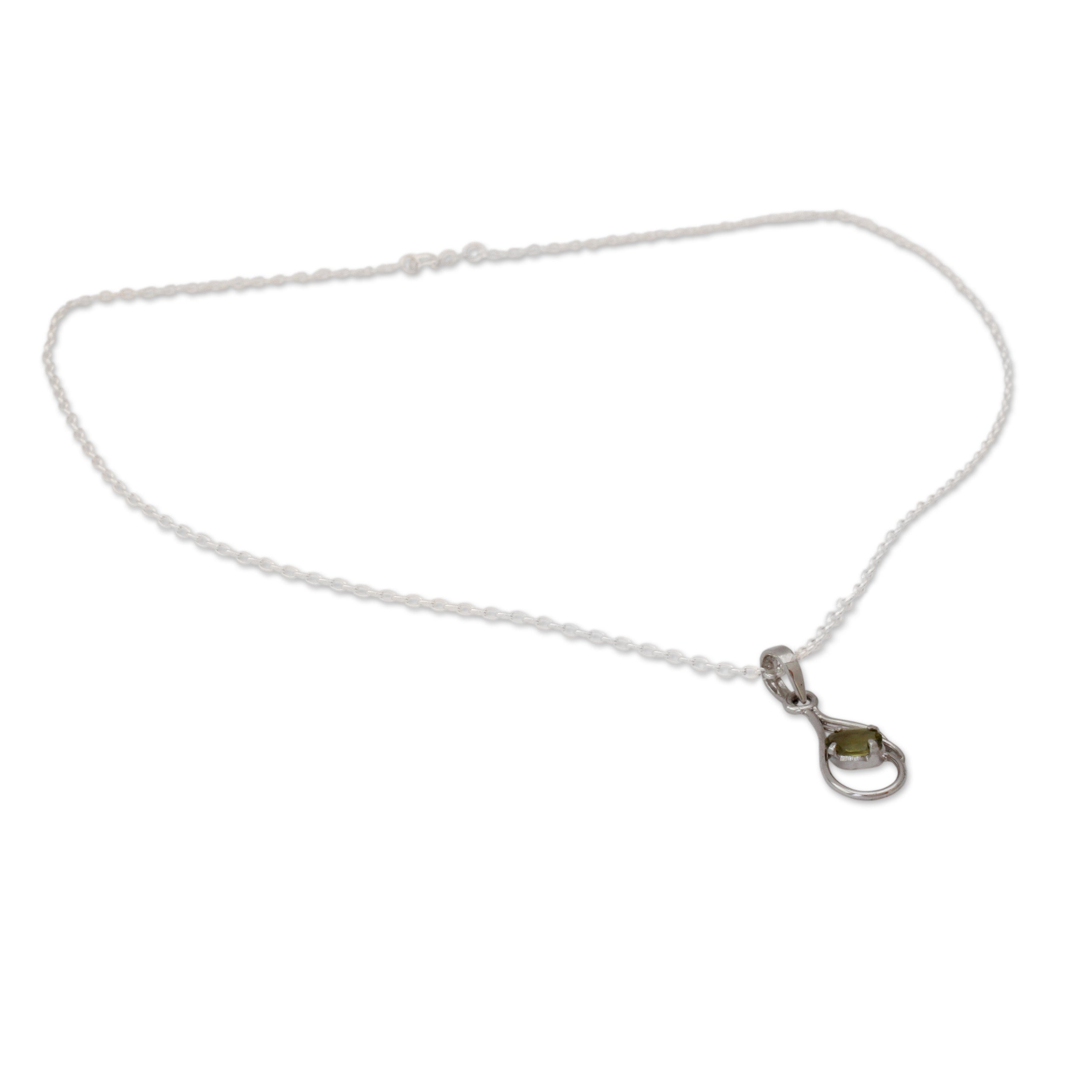 Premium Peridot Pendant Necklace - Sterling Silver & Rhodium Plated