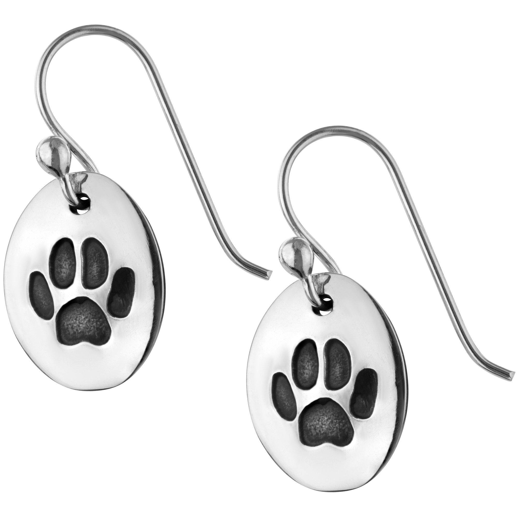 Premium Paw Print Sterling Silver Earrings - Handcrafted Elegance