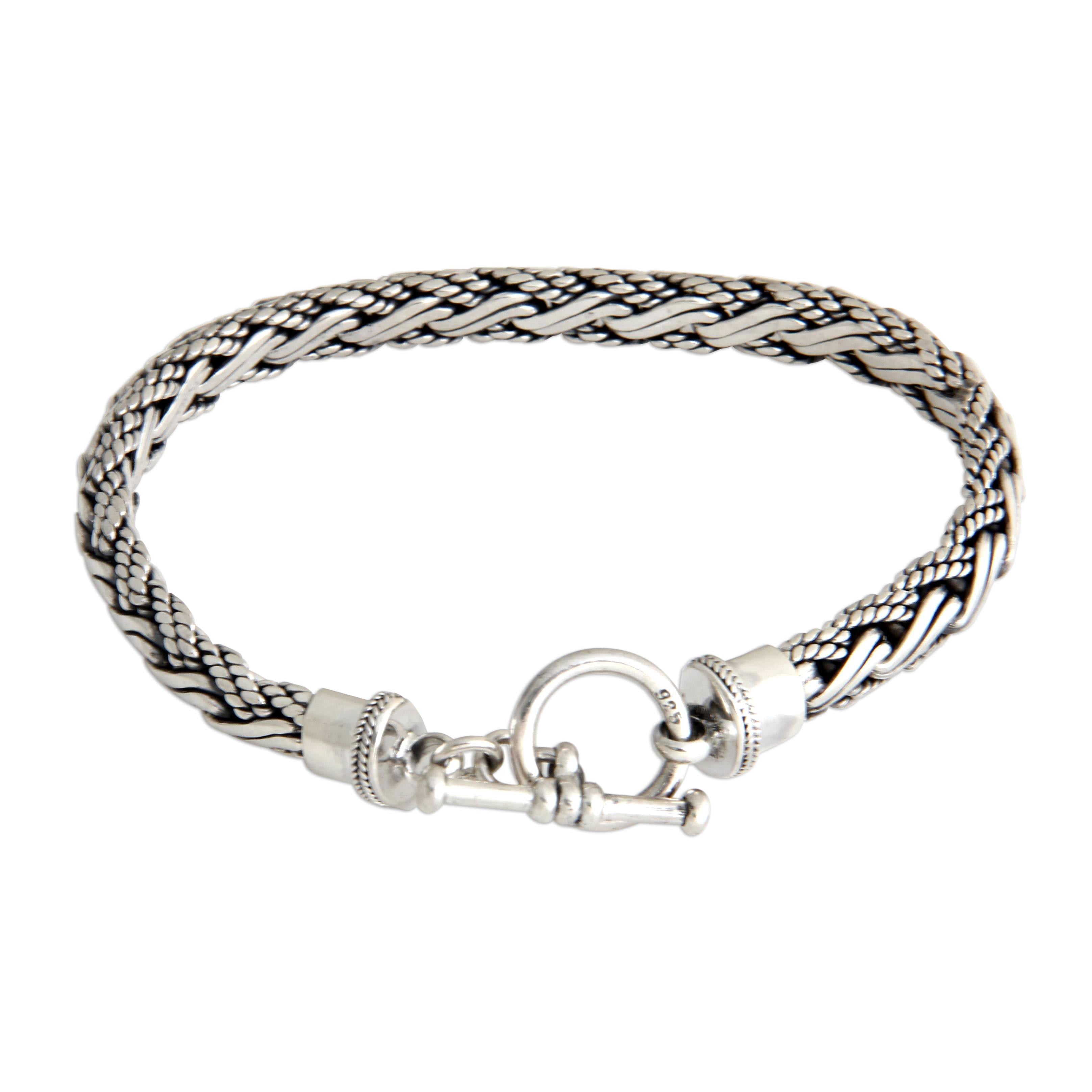 Premium Sterling Silver Surf Bracelet for Men - Handcrafted in Bali