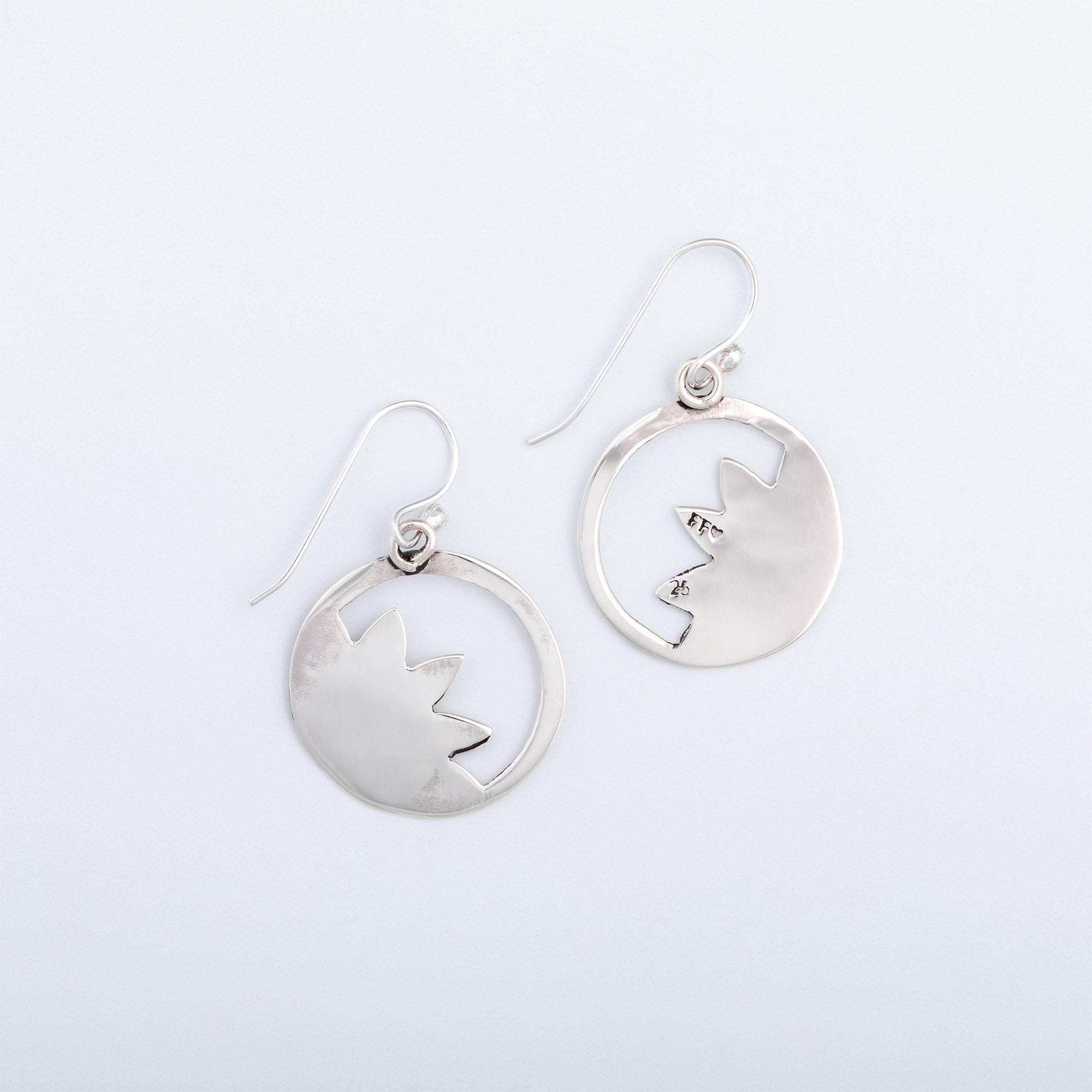 Premium Handmade Sunflower Cutout Sterling Silver Earrings